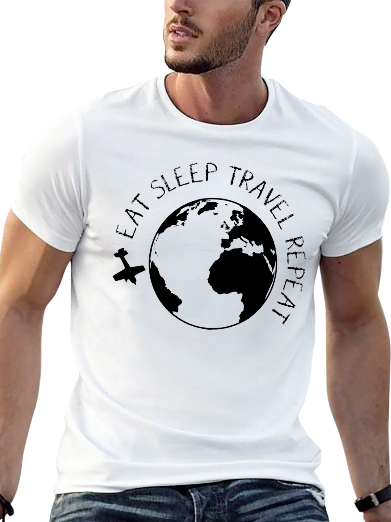Eat Sleep Travel Repeat Graphic Tee