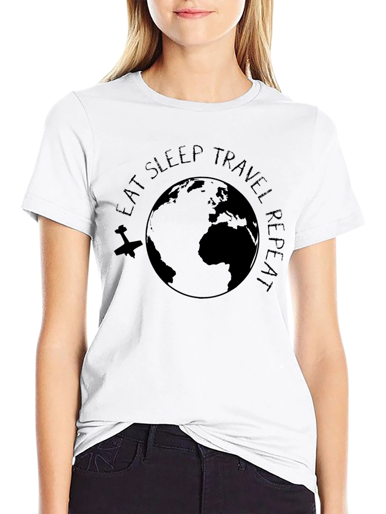 Eat Sleep Travel Repeat Graphic Tee