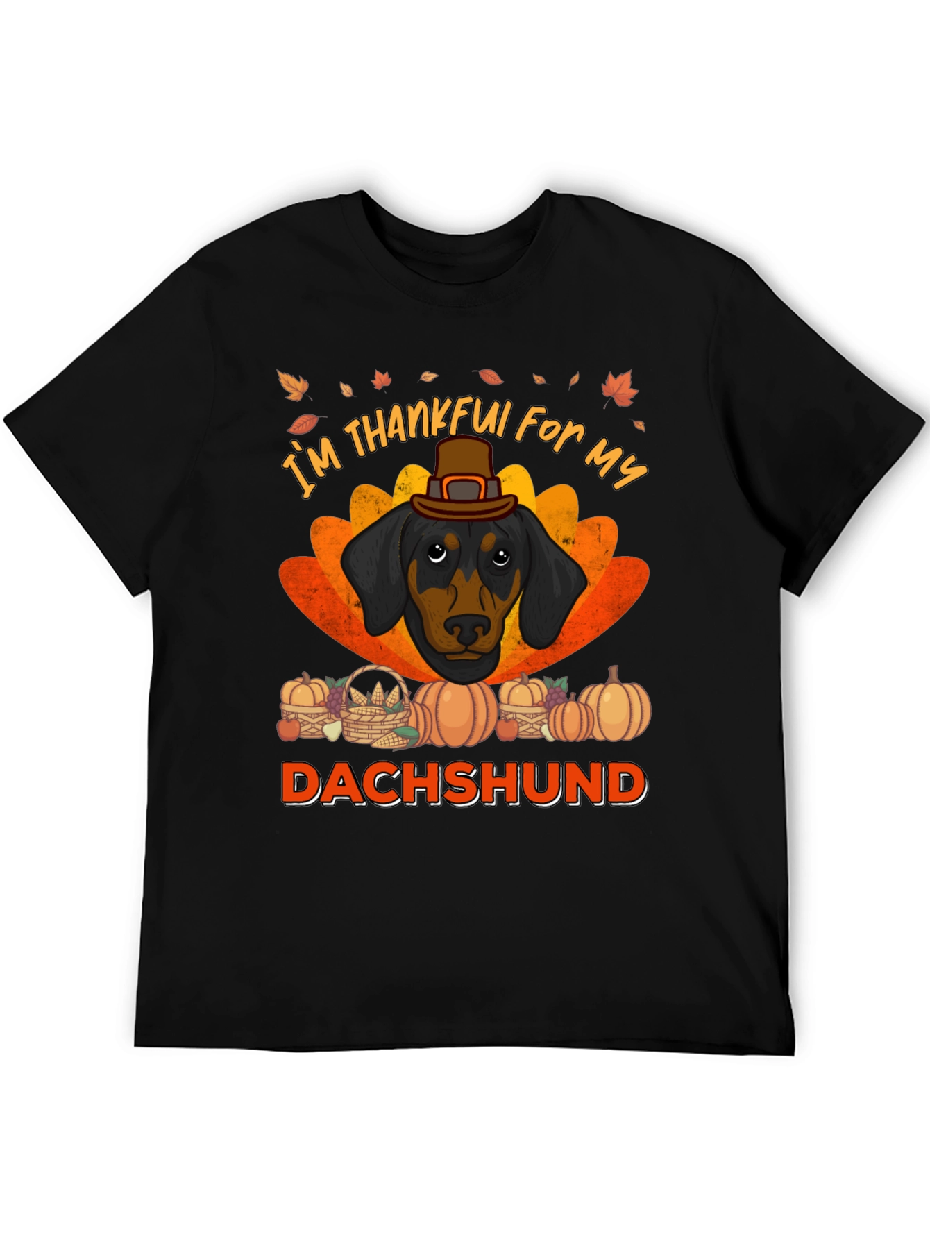 Thankful Dachshund T-Shirt - Thanksgiving Dog Tee
