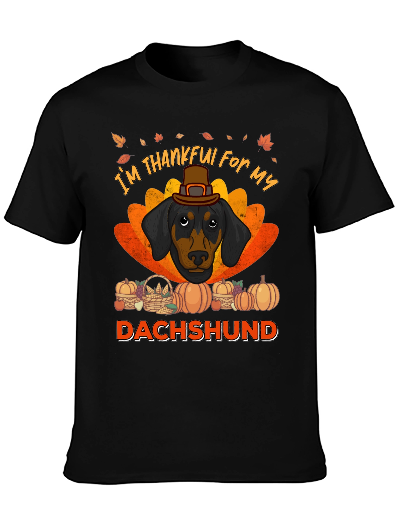 Thankful Dachshund T-Shirt - Thanksgiving Dog Tee