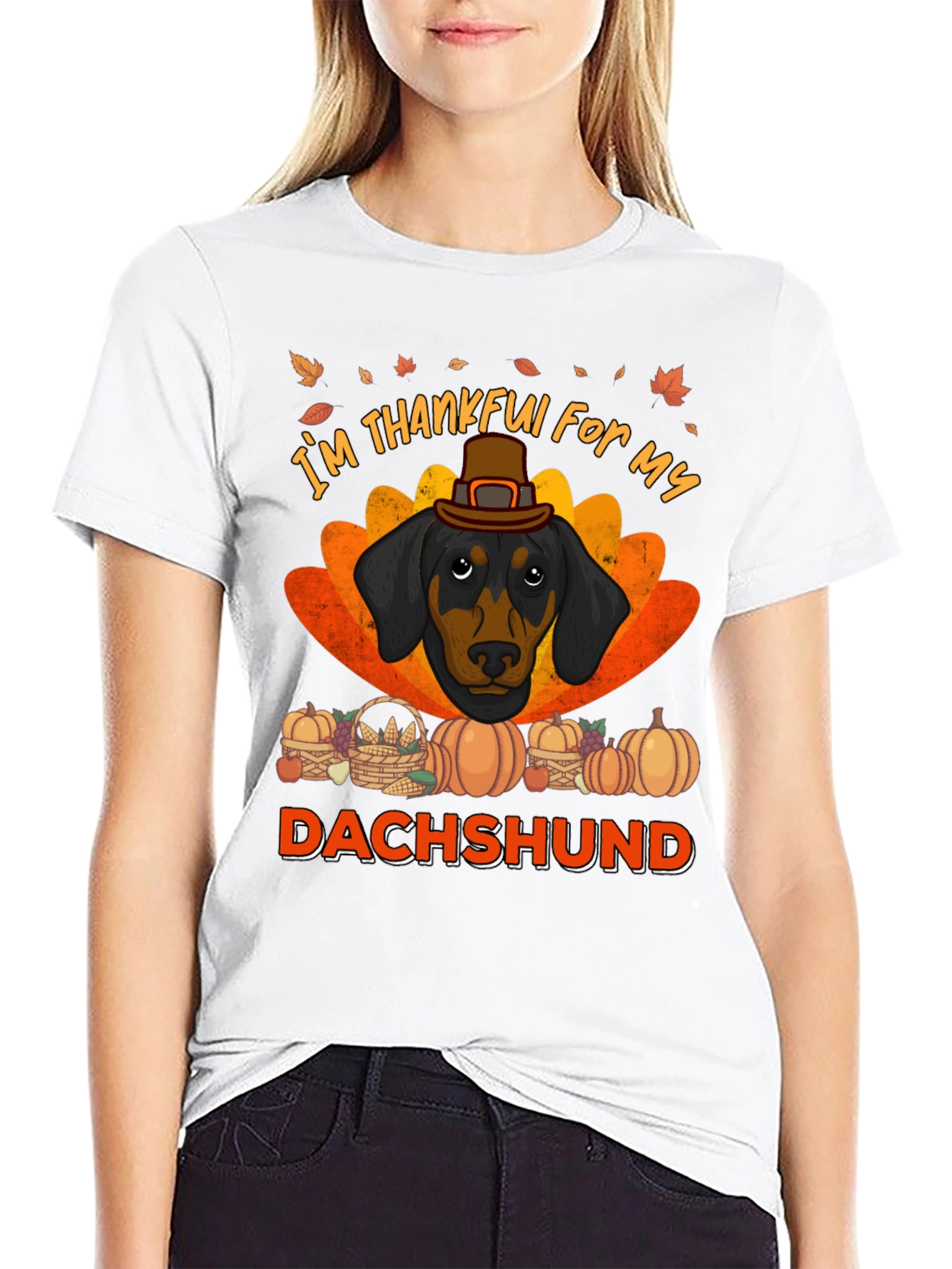 Thankful Dachshund T-Shirt - Thanksgiving Dog Tee