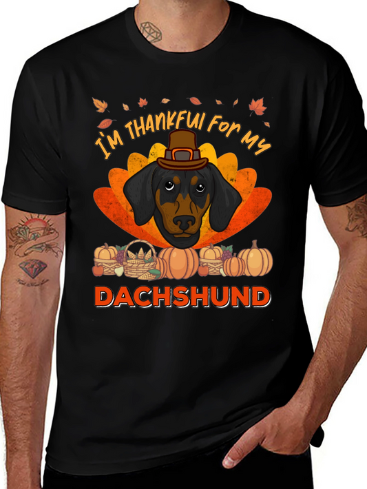 Thankful Dachshund T-Shirt - Thanksgiving Dog Tee