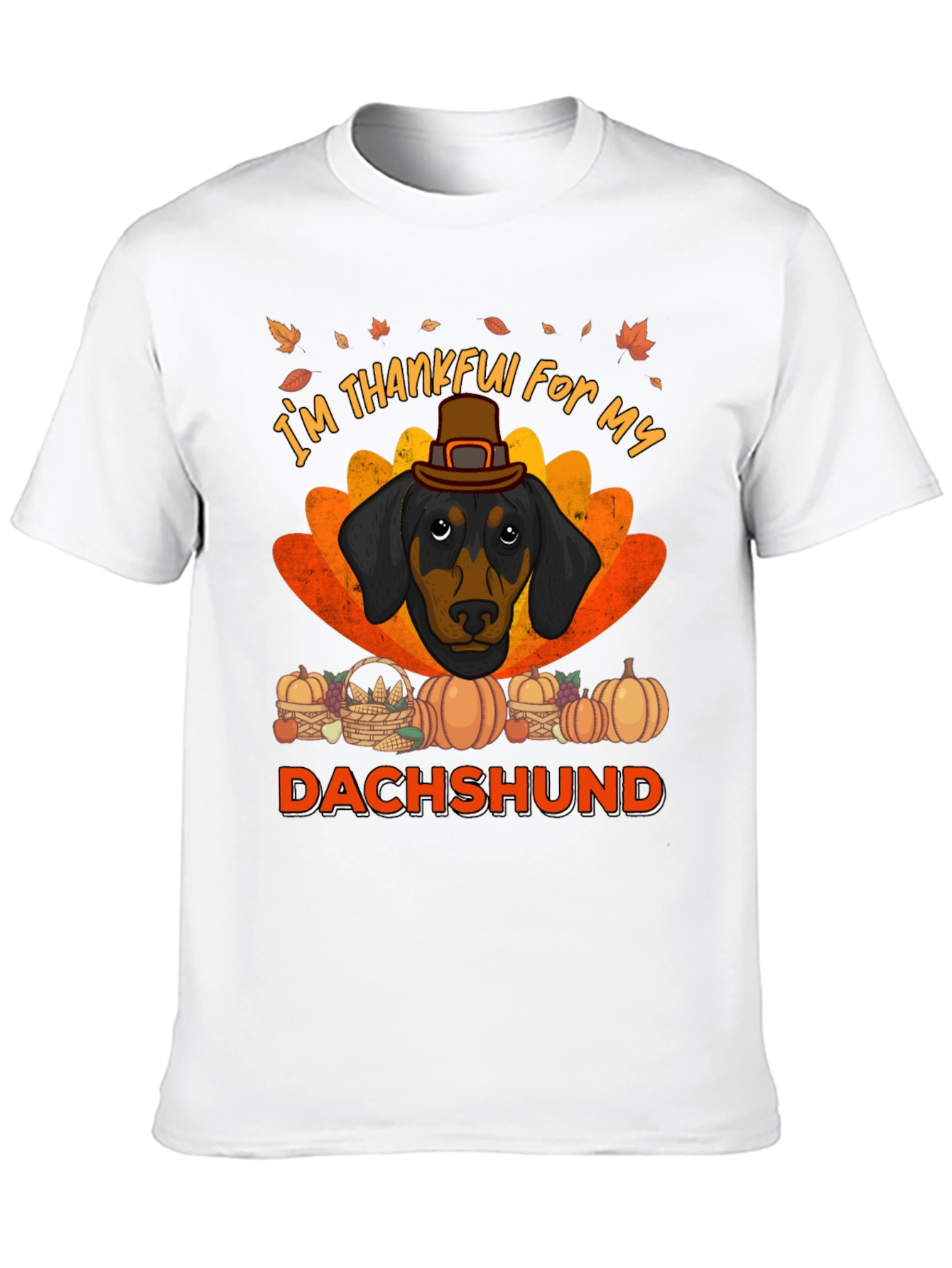 Thankful Dachshund T-Shirt - Thanksgiving Dog Tee