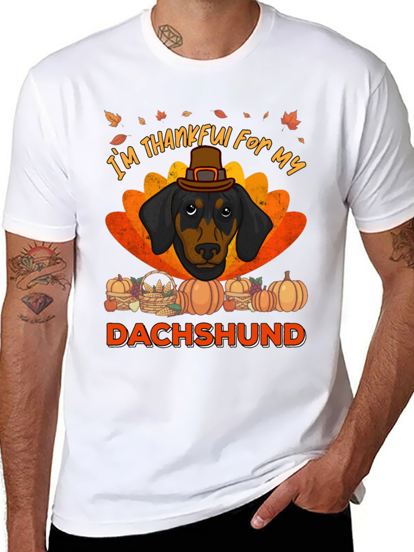 Thankful Dachshund T-Shirt - Thanksgiving Dog Tee
