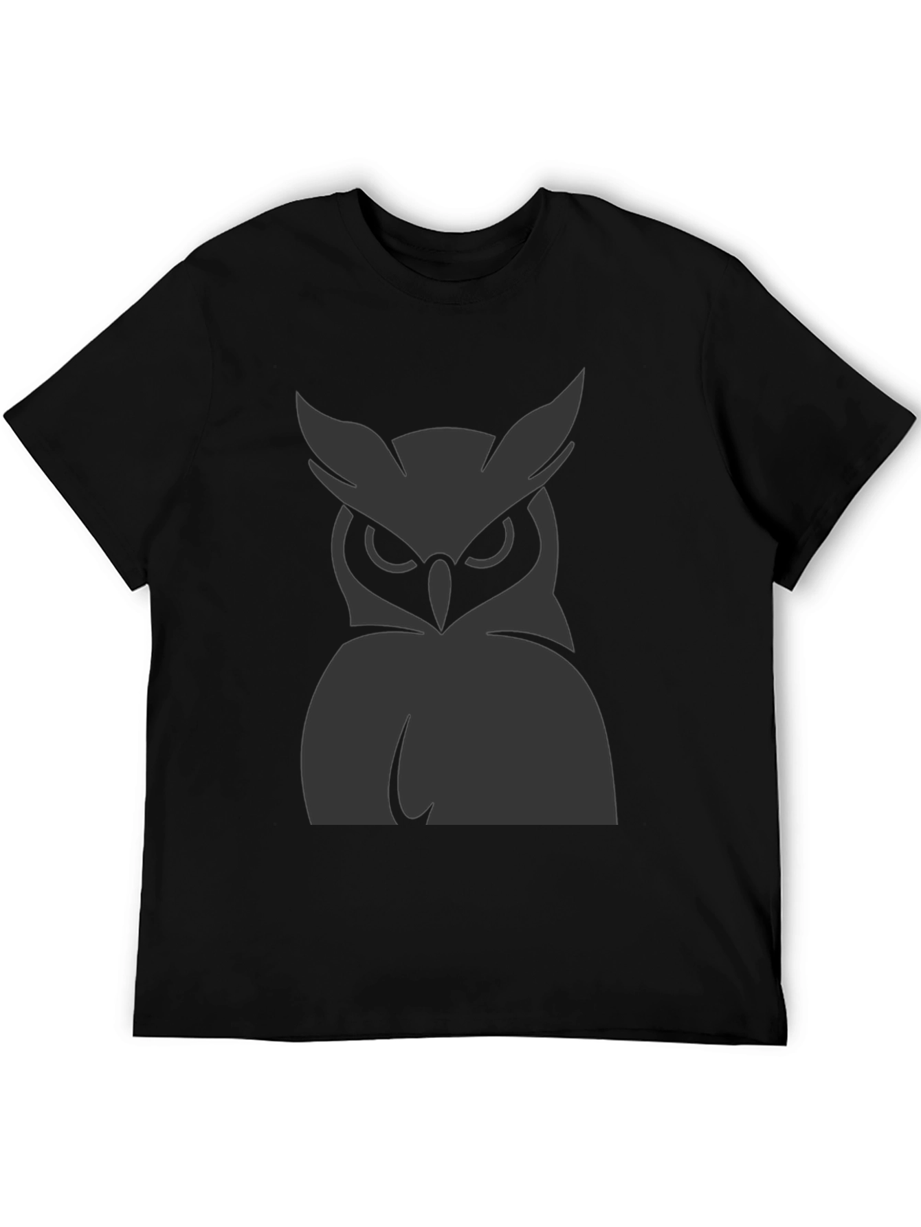 Mens Owl Graphic Print Crew Neck T-Shirt