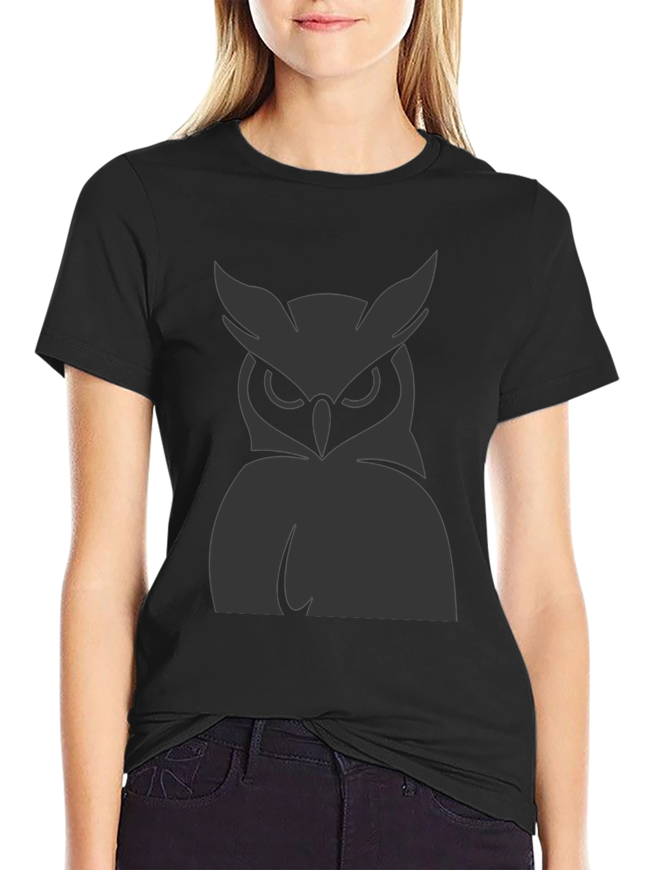 Mens Owl Graphic Print Crew Neck T-Shirt