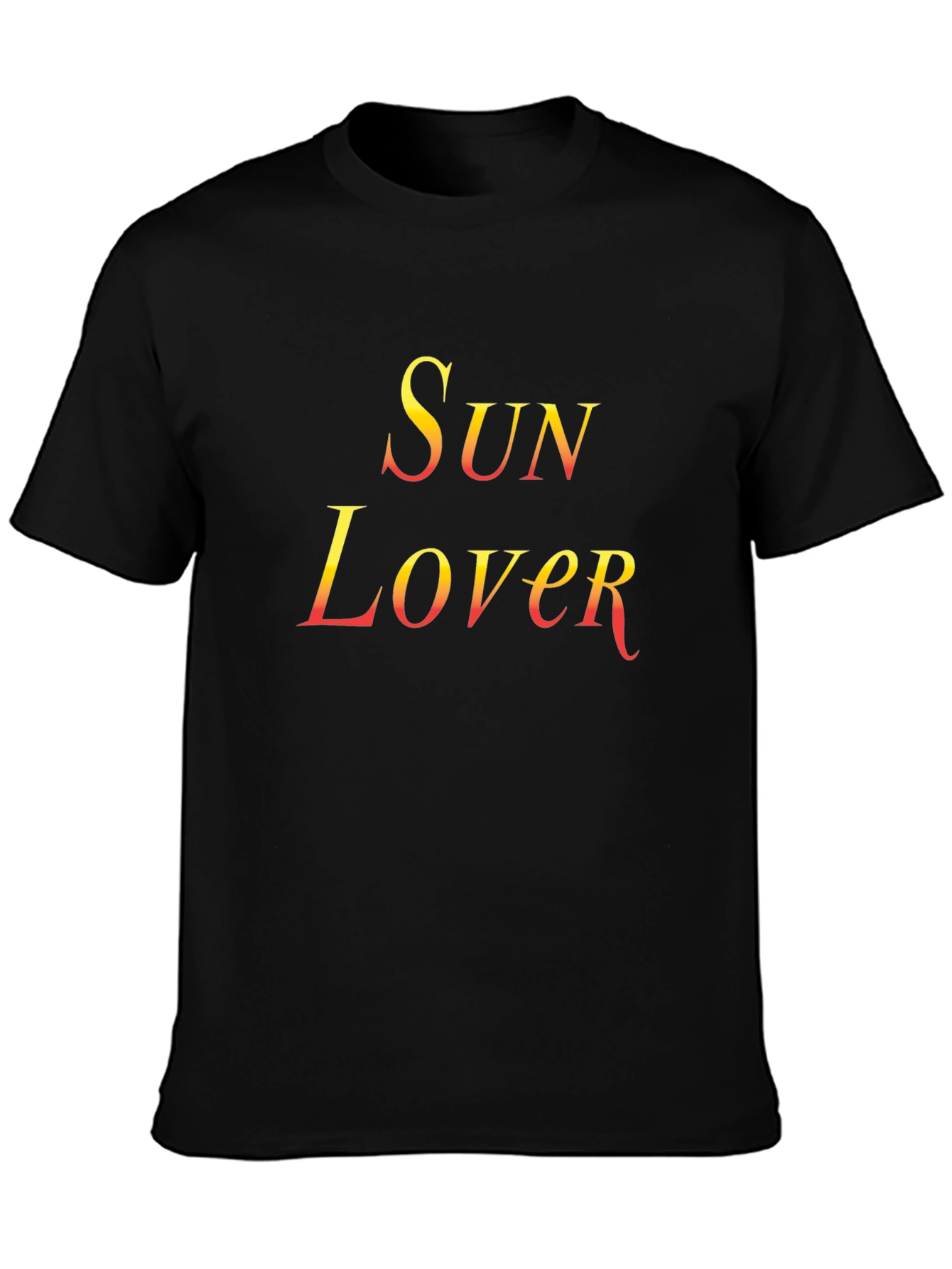 Sun Lover Graphic Tee - Black Cotton T-Shirt
