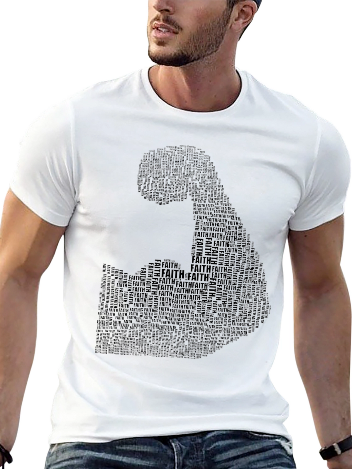 Faith Silhouette Graphic T-Shirt - Black