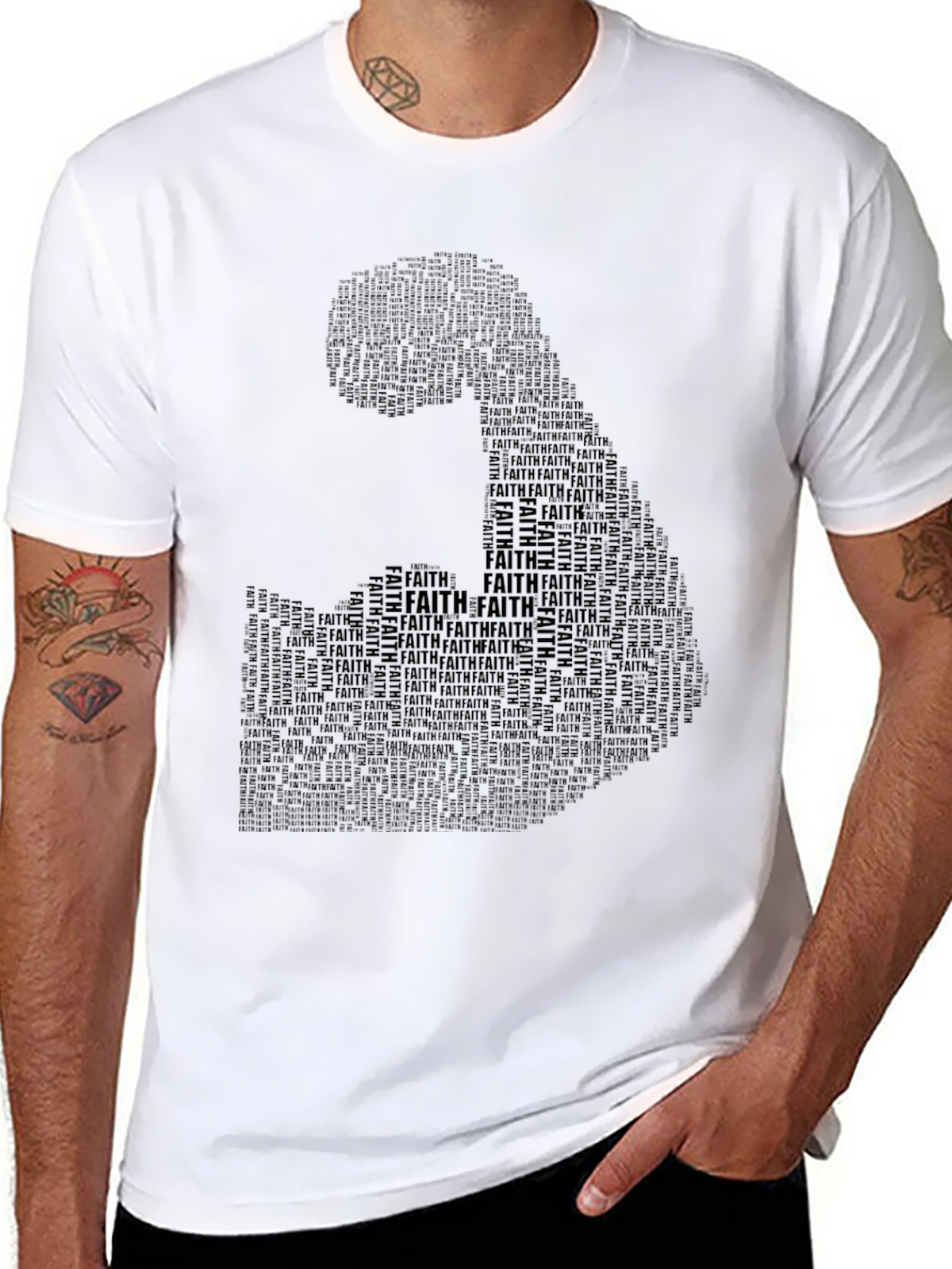 Faith Silhouette Graphic T-Shirt - Black