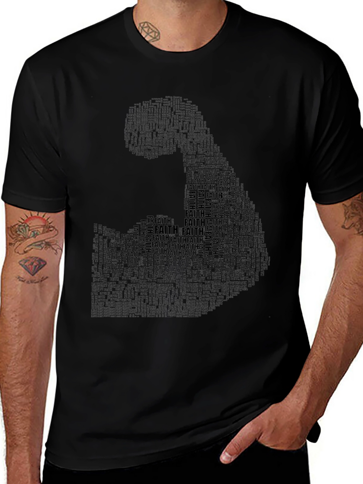 Faith Silhouette Graphic T-Shirt - Black