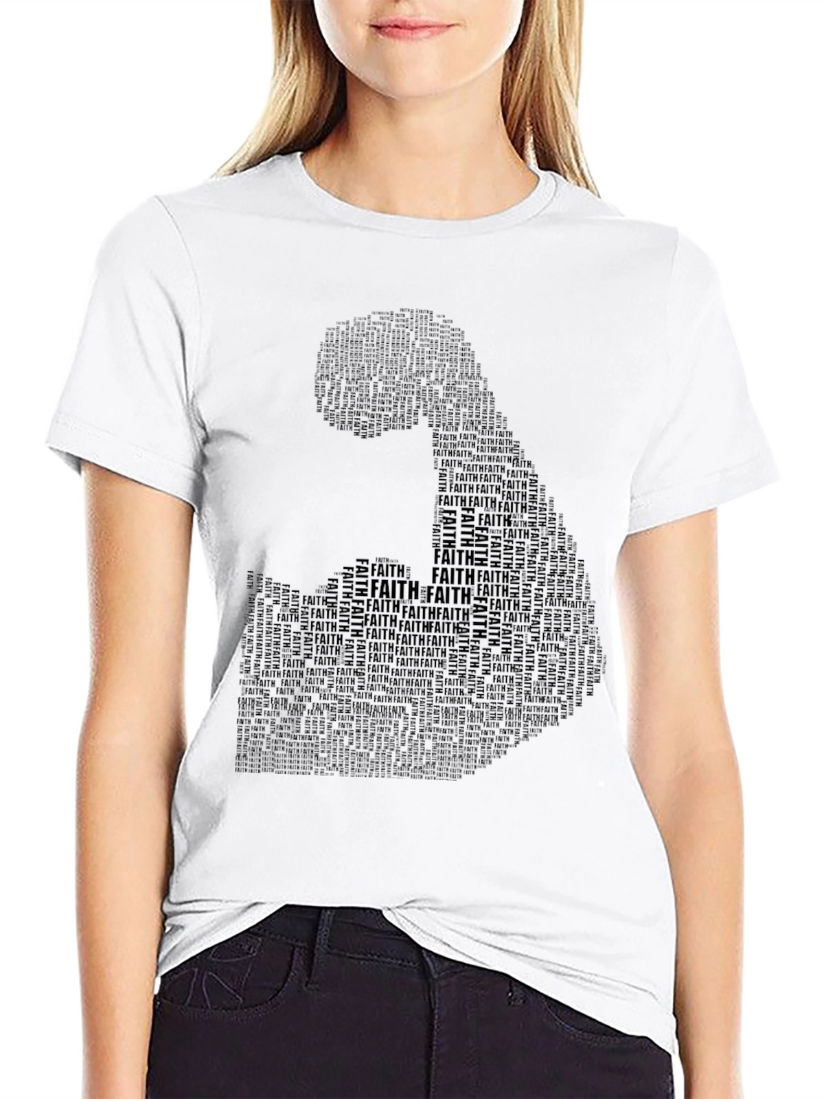 Faith Silhouette Graphic T-Shirt - Black