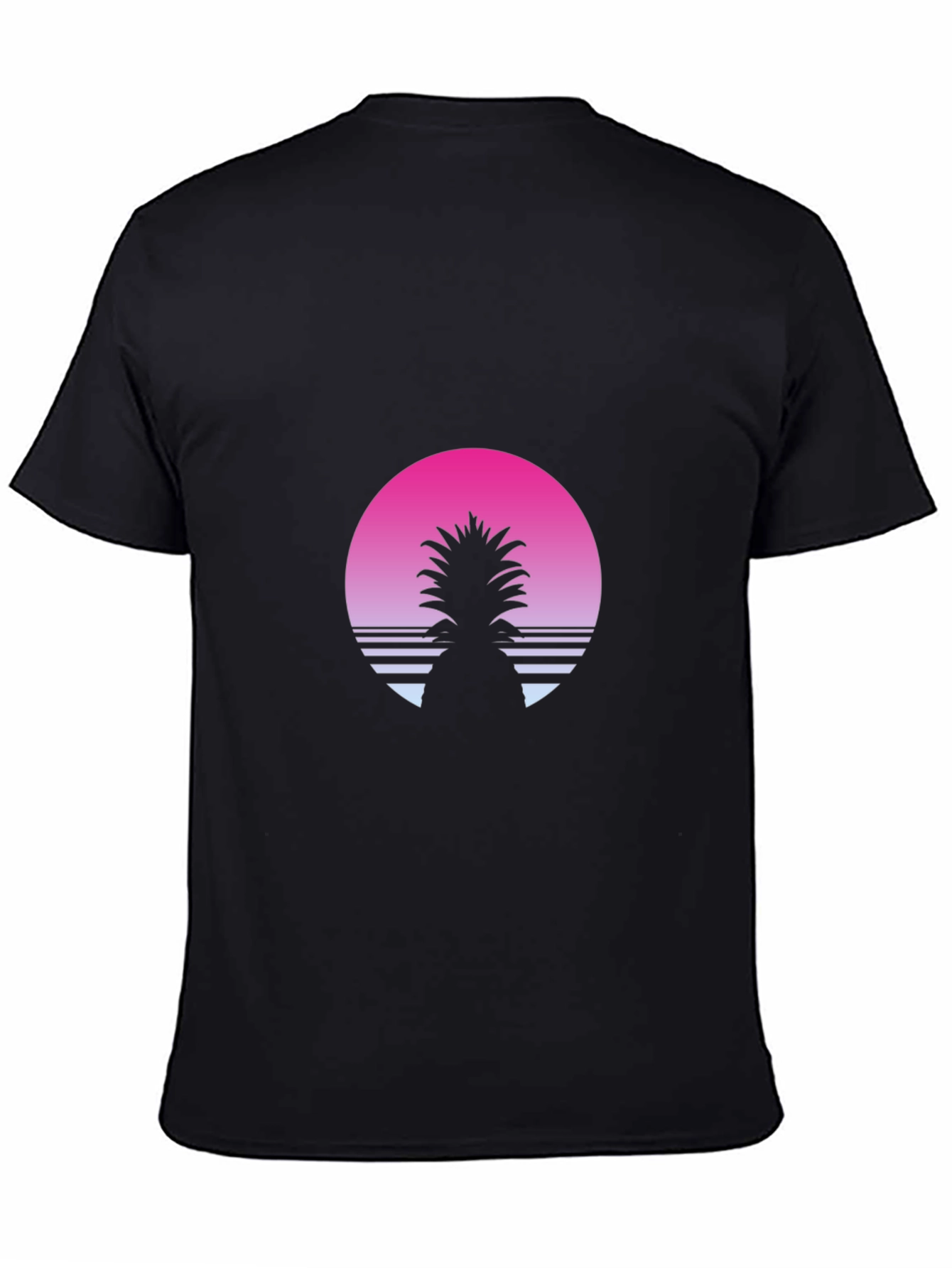 Retro Pineapple Sunset T-Shirt - Black