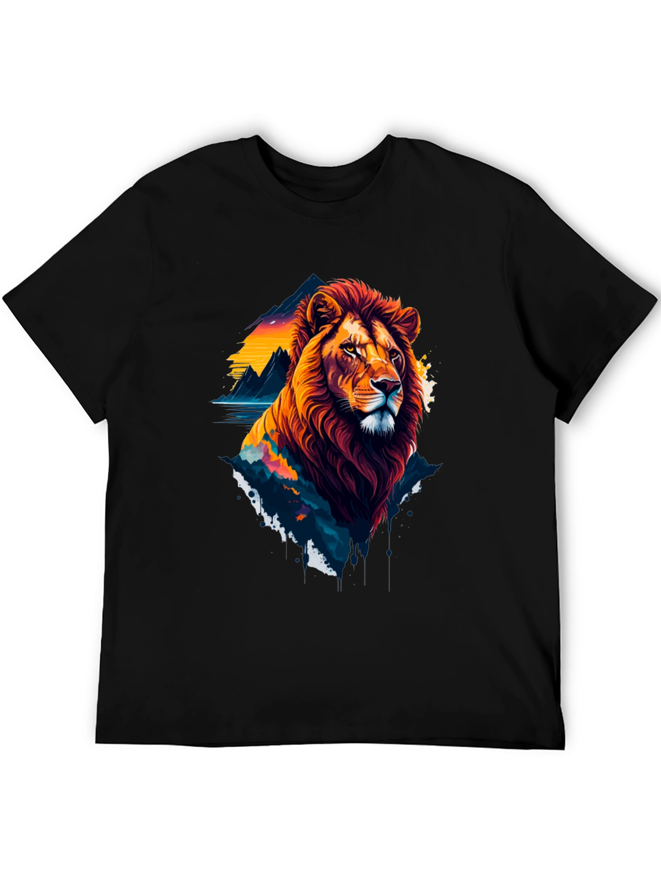 Lion Graphic T-Shirt - Bold Wildlife Design
