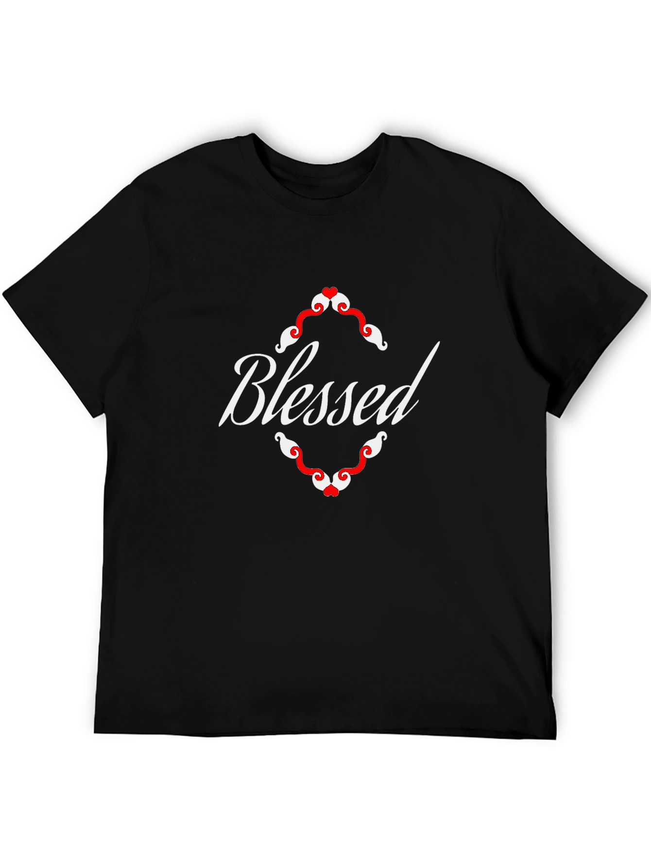 Blessed Graphic Tee - Black Cotton Blend Shirt