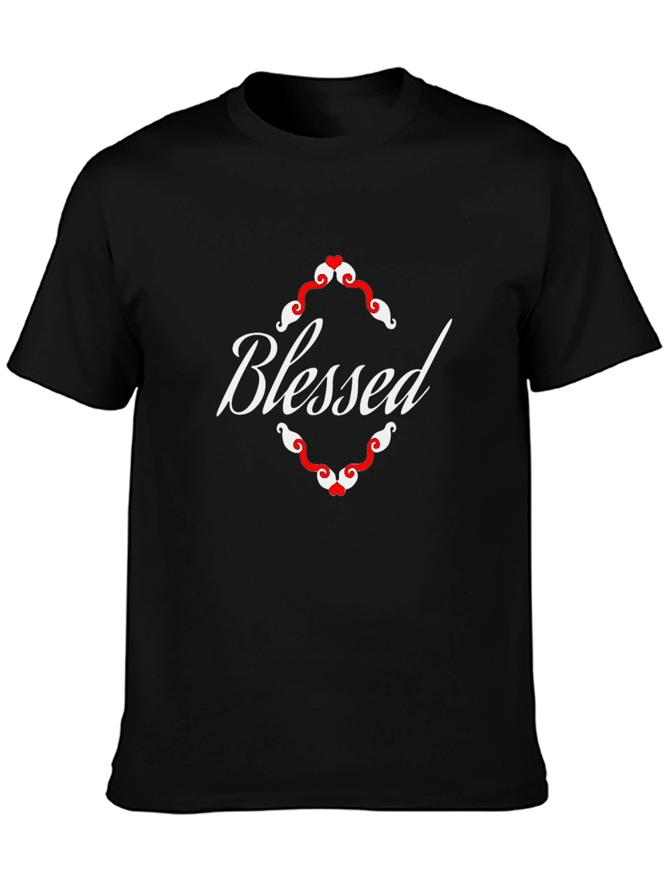 Blessed Graphic Tee - Black Cotton Blend Shirt