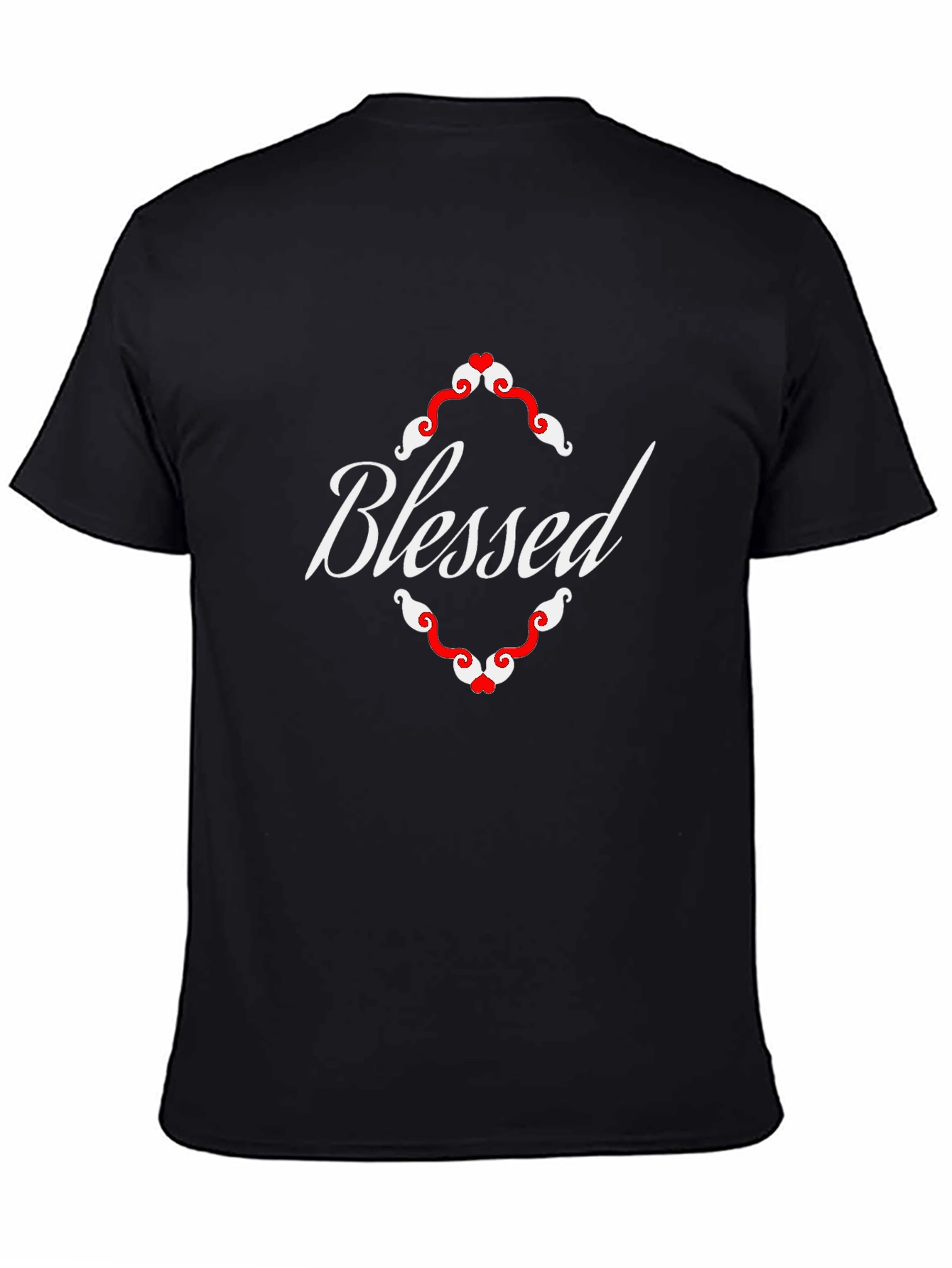 Blessed Graphic Tee - Black Cotton Blend Shirt