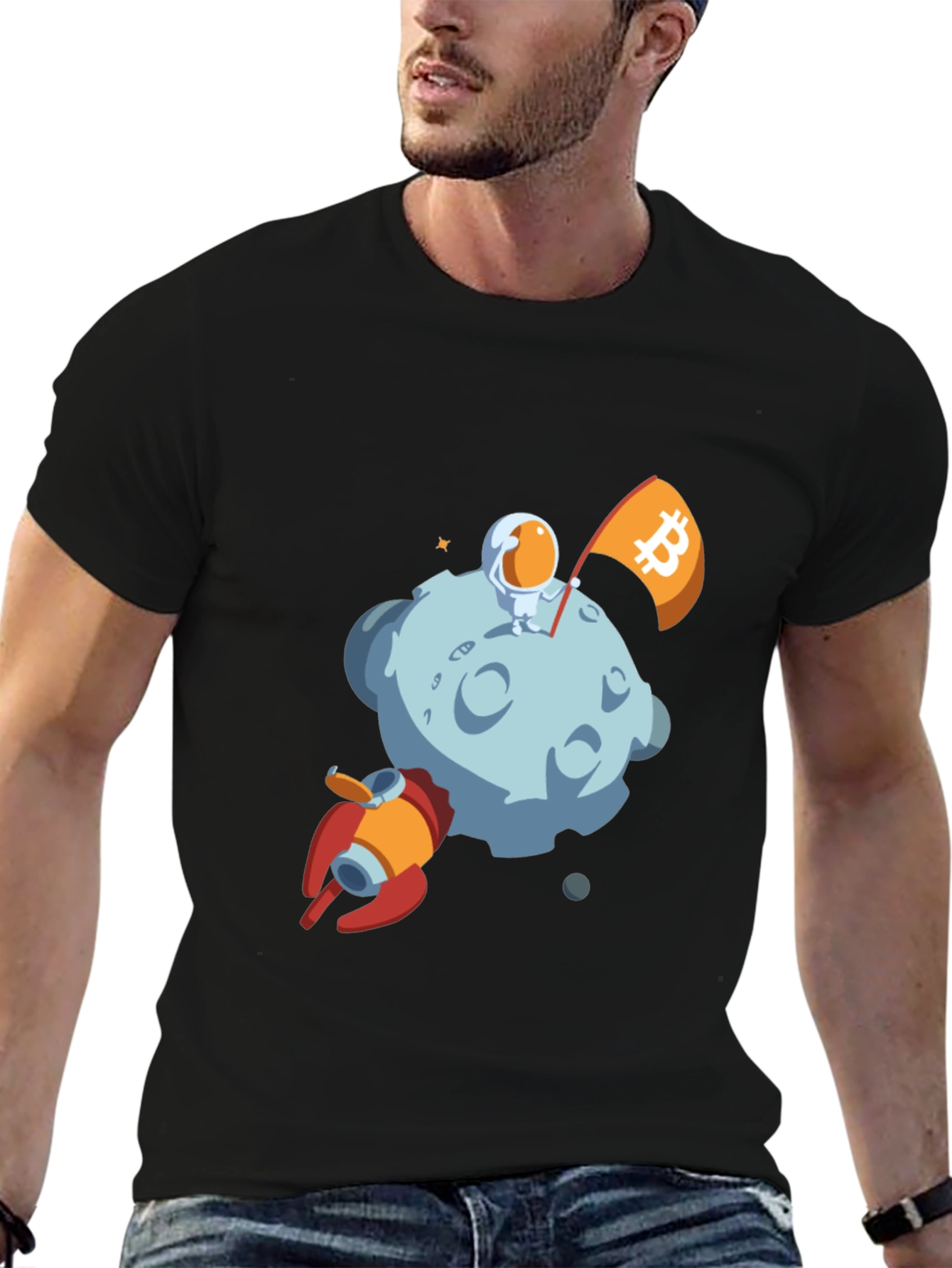 Bitcoin Astronaut Moon Landing T-Shirt