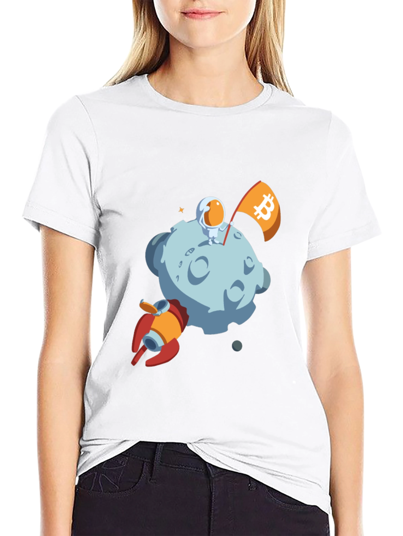 Bitcoin Astronaut Moon Landing T-Shirt