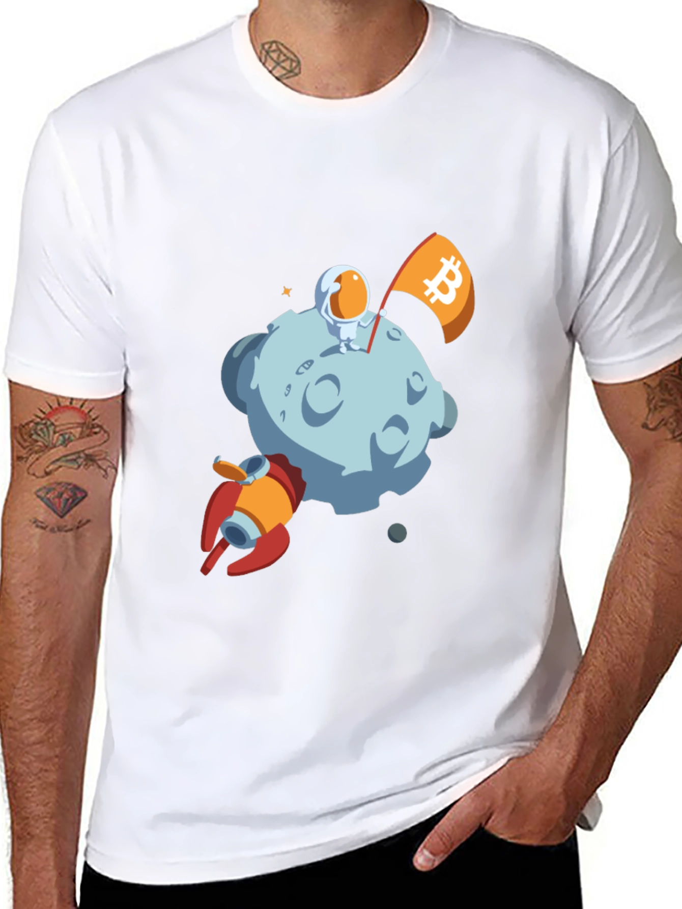 Bitcoin Astronaut Moon Landing T-Shirt