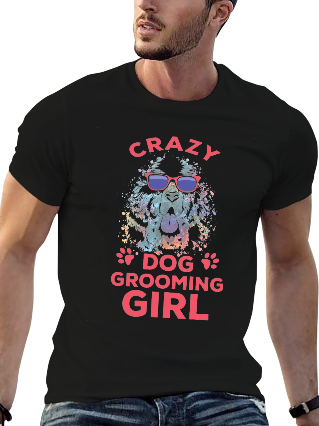 Crazy Dog Grooming Girl T-Shirt