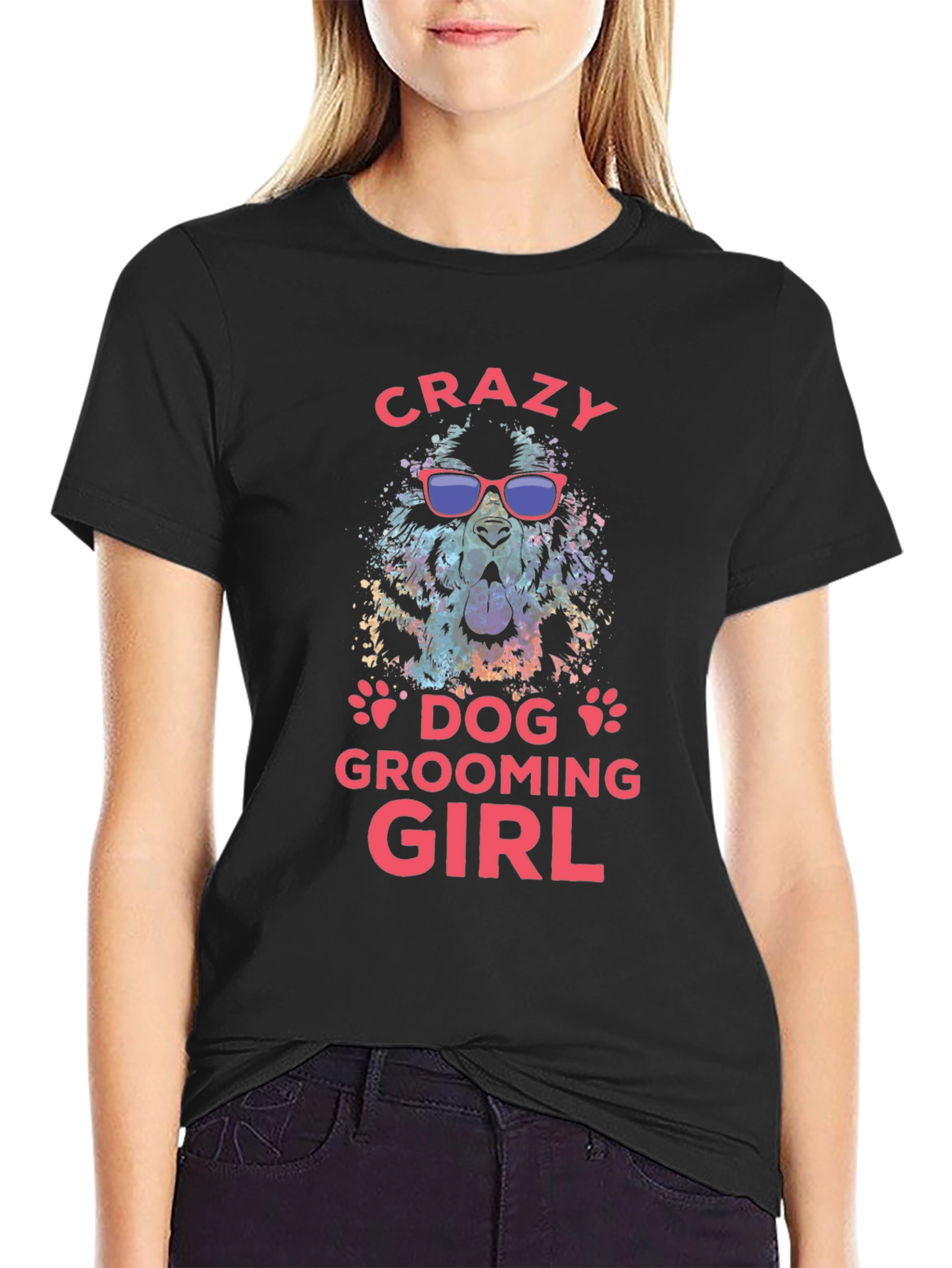 Crazy Dog Grooming Girl T-Shirt