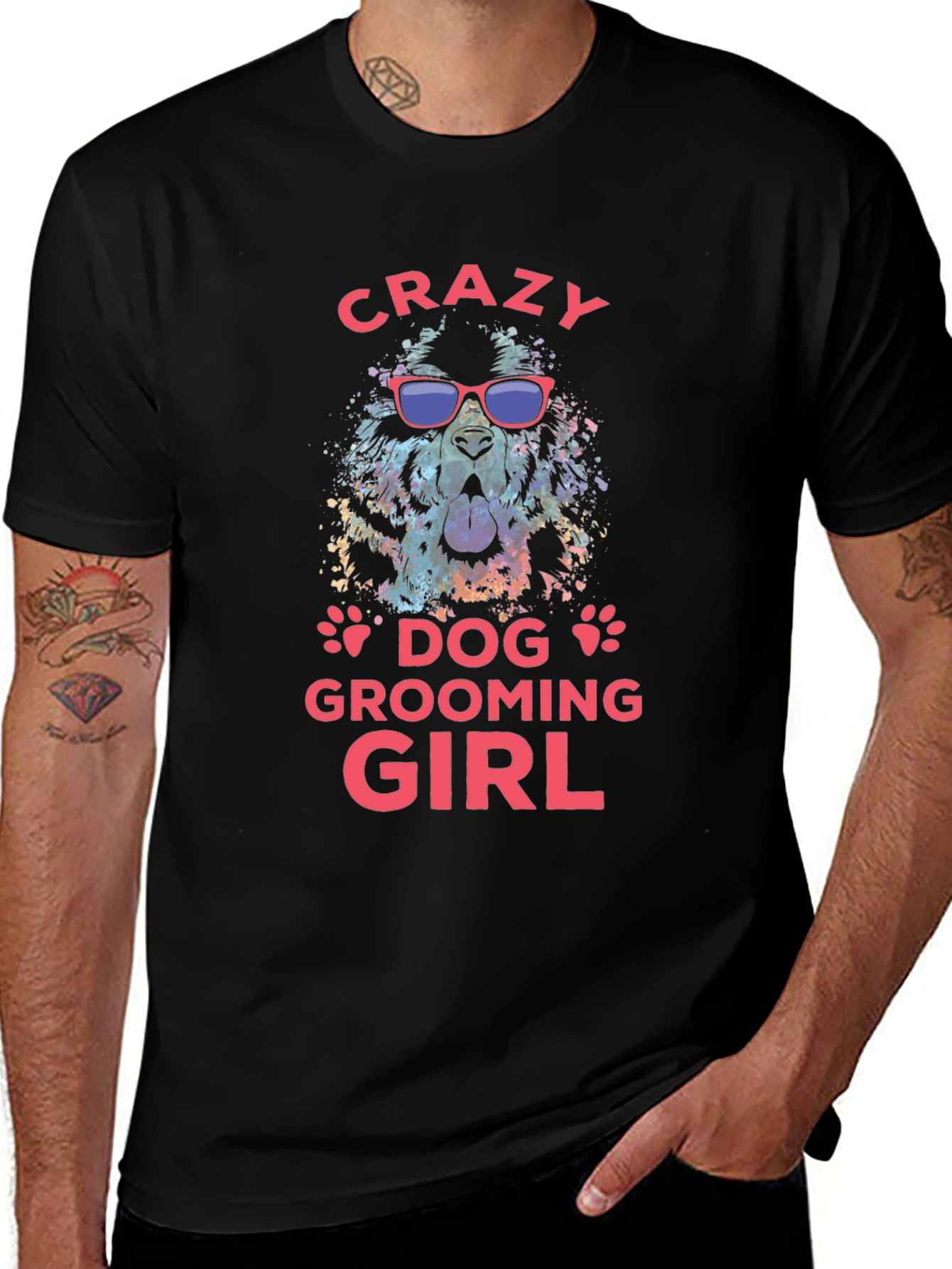 Crazy Dog Grooming Girl T-Shirt