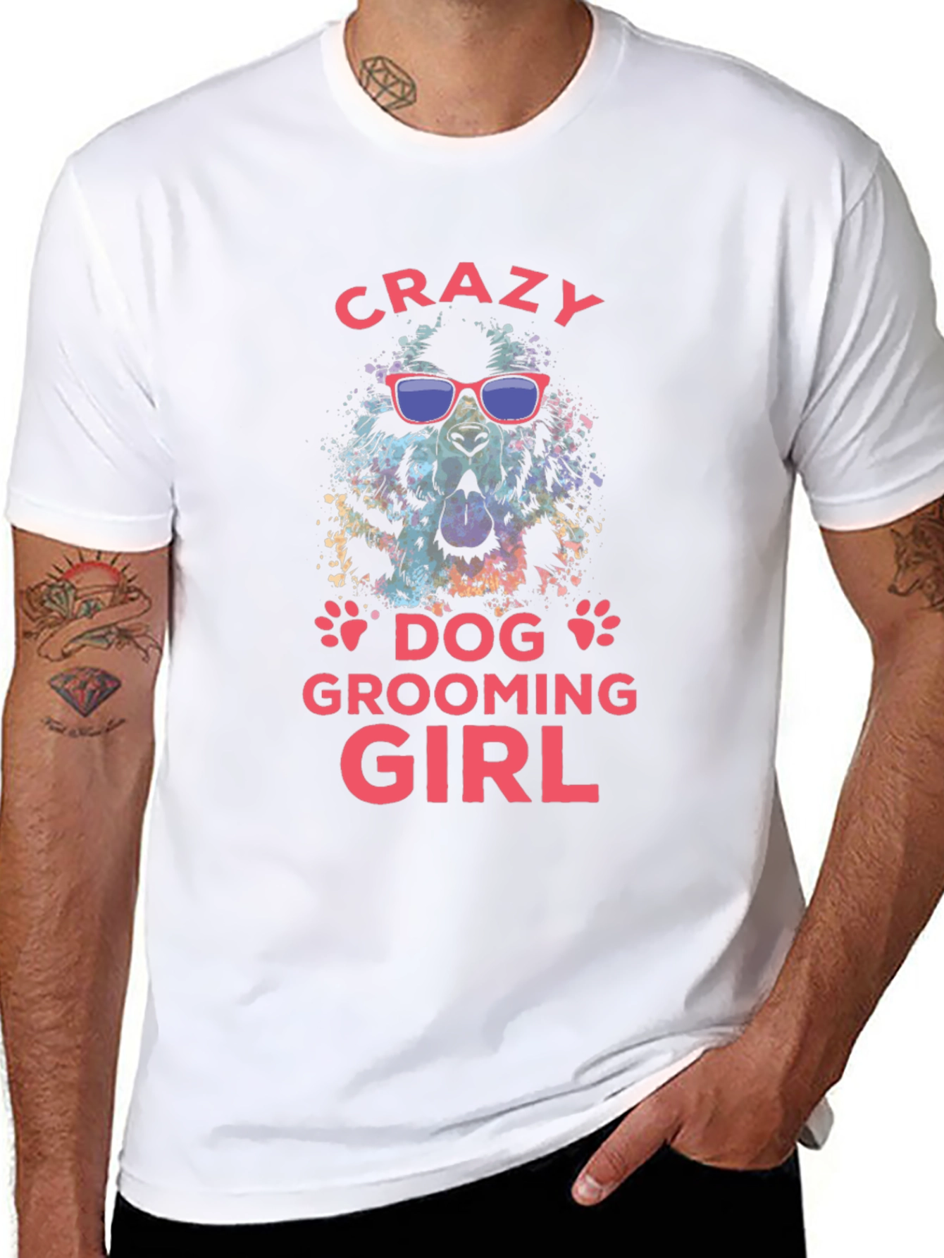 Crazy Dog Grooming Girl T-Shirt