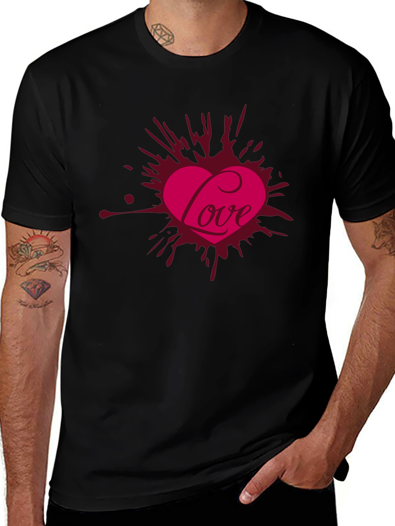 Love Heart Graphic Print Tee - Valentines Day