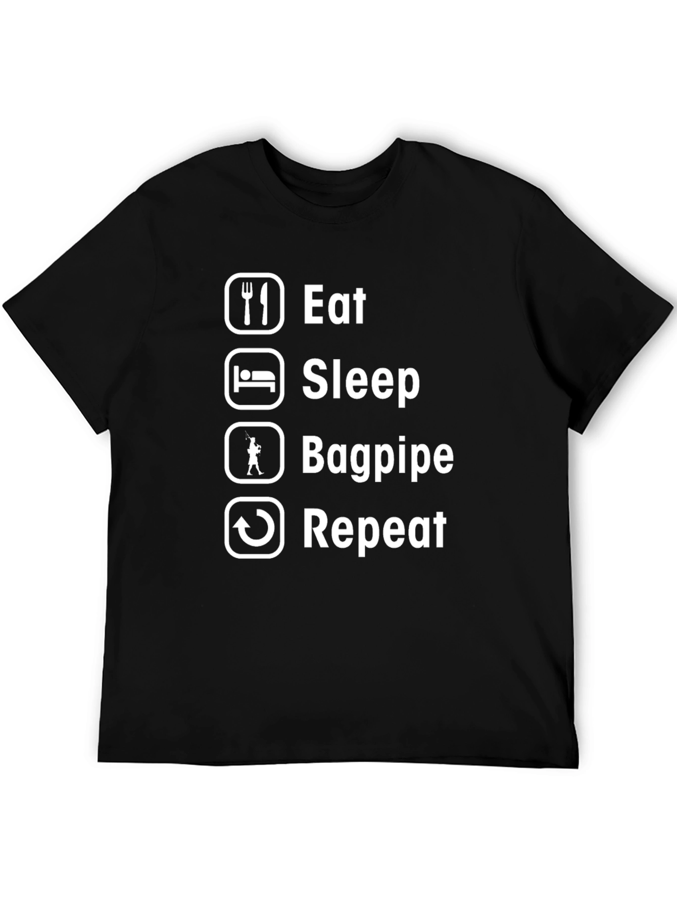 Eat Sleep Bagpipe Repeat Graphic T-Shirt