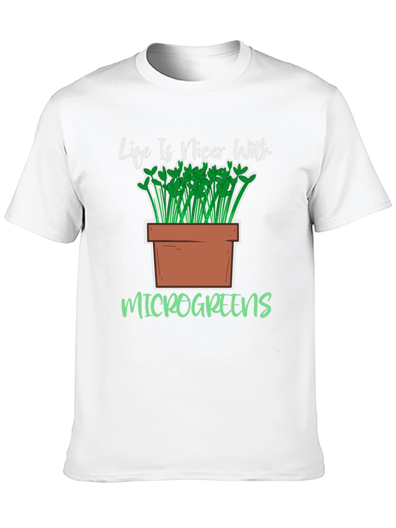 Life Is Nicer With Microgreens Black T-Shirt