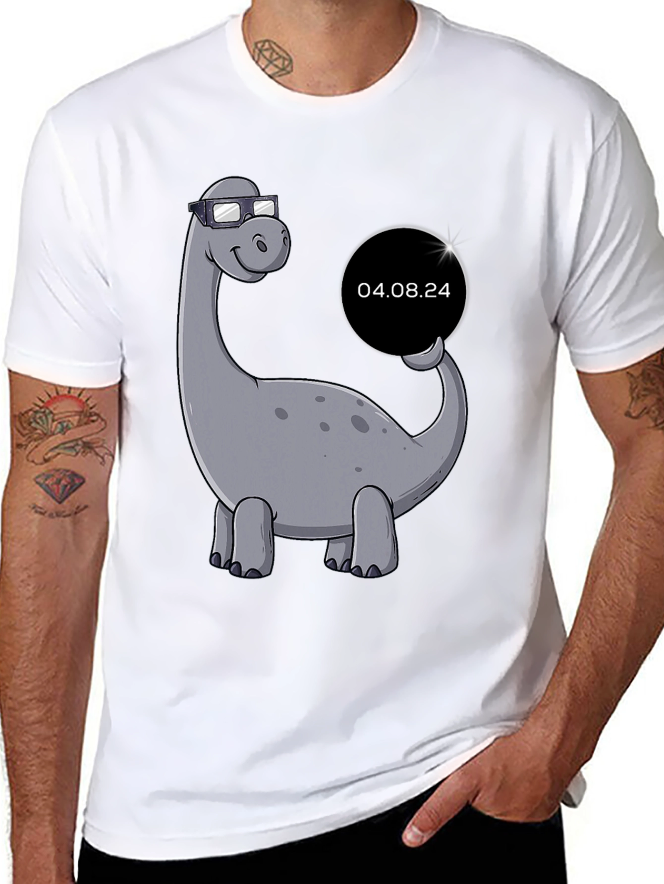 Dino Date T-Shirt - Cool Bronto Design