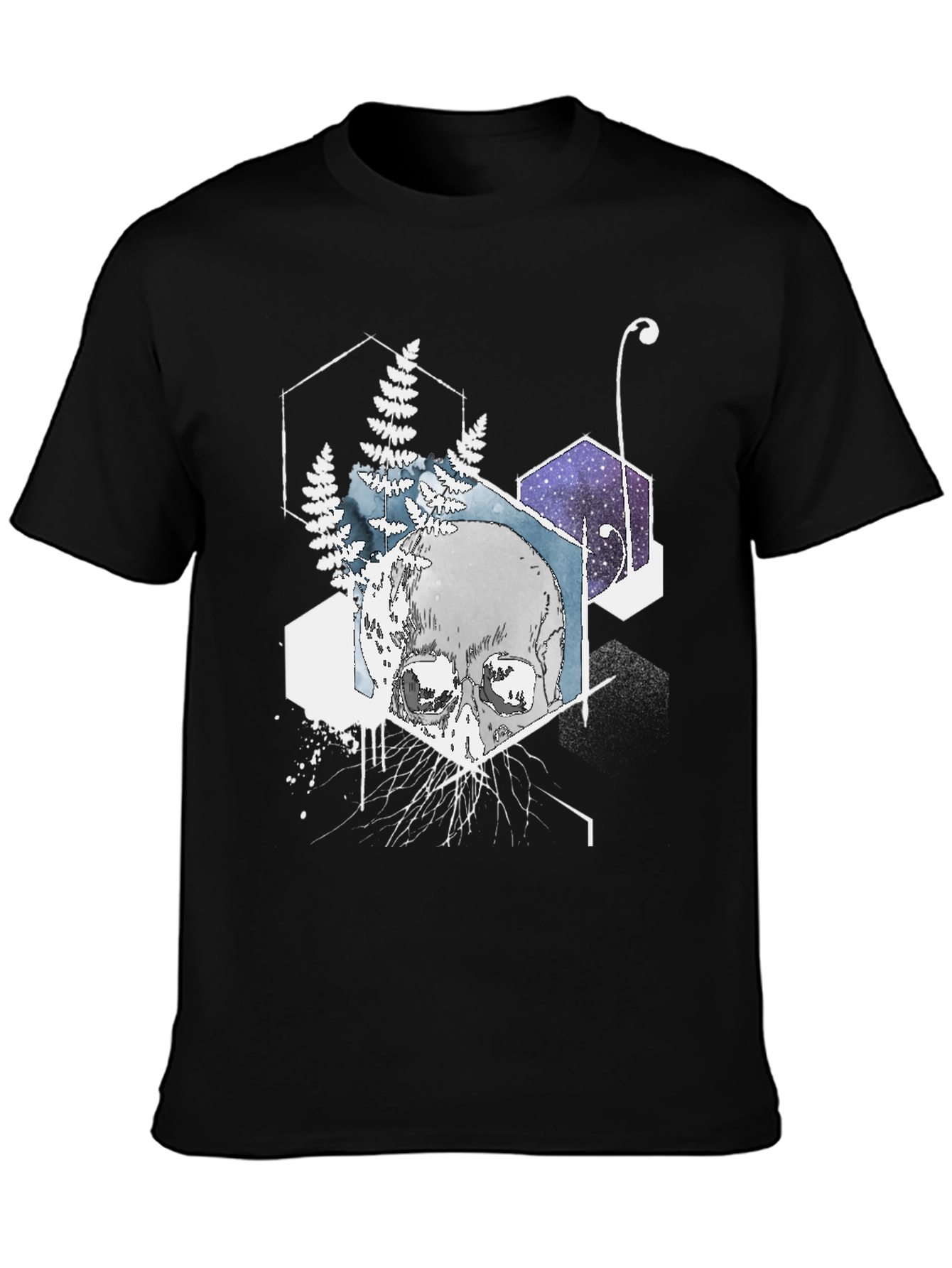Geometric Skull T-Shirt - Black Graphic Tee