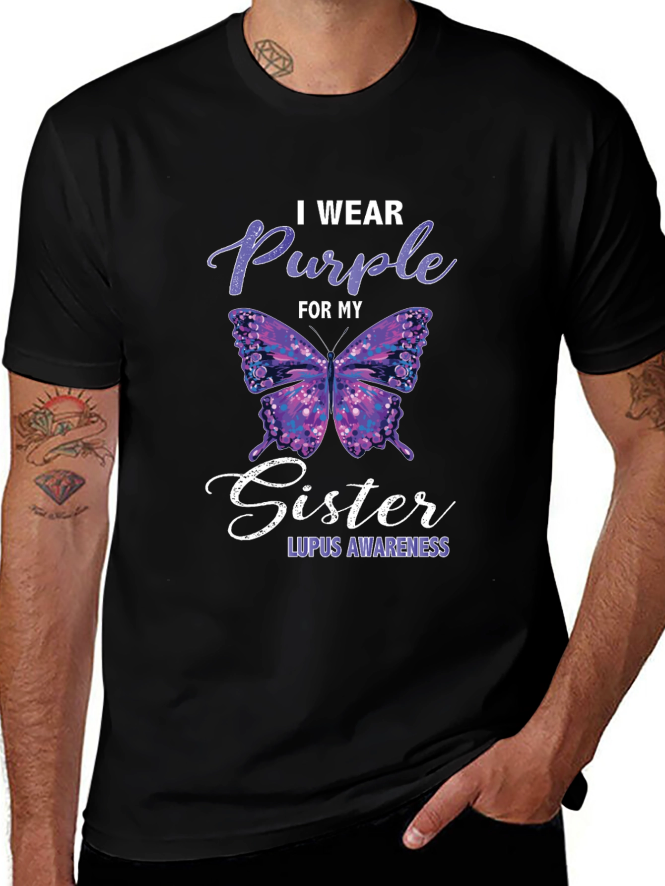 Purple Butterfly Lupus Awareness T-Shirt