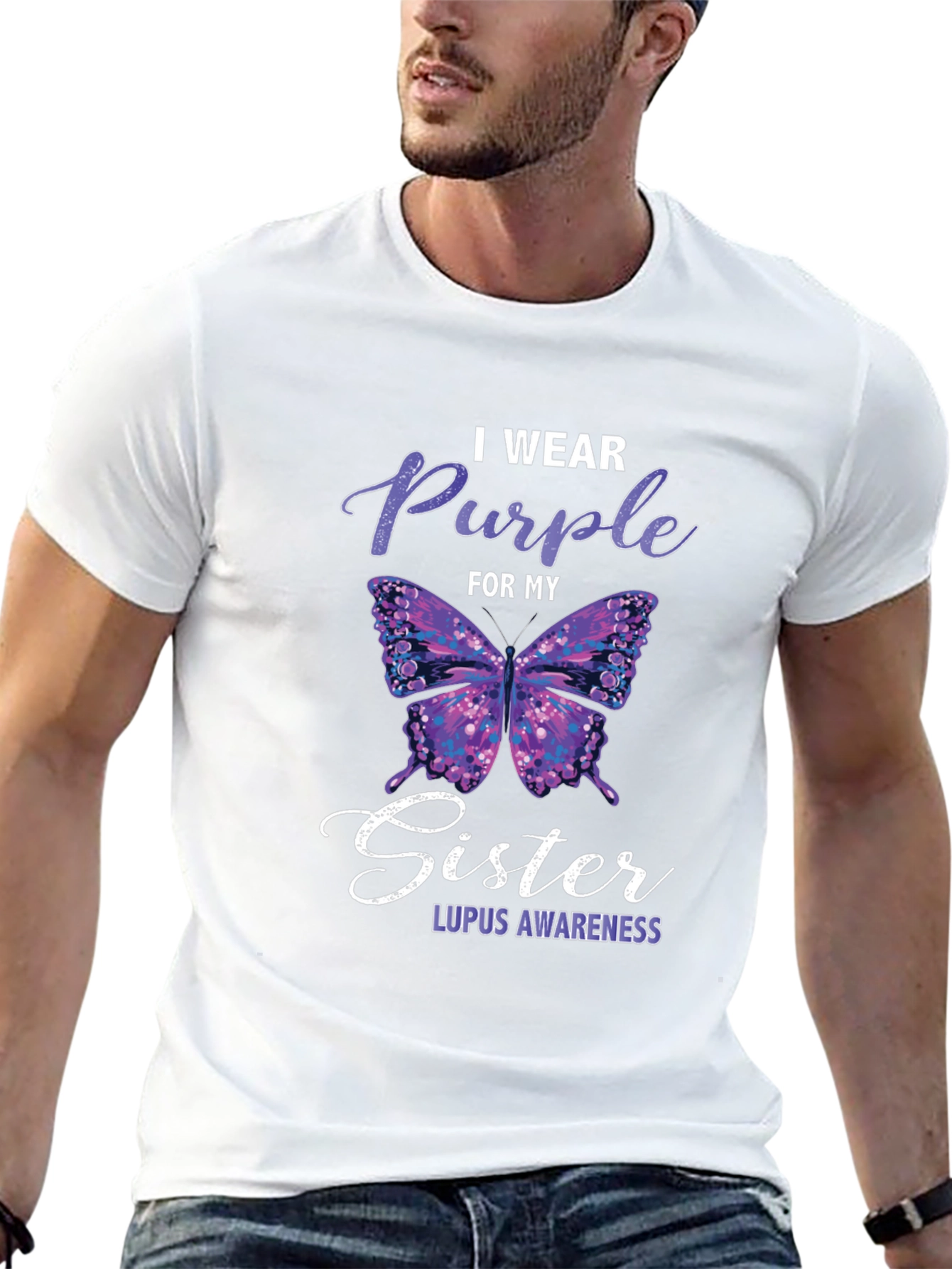 Purple Butterfly Lupus Awareness T-Shirt