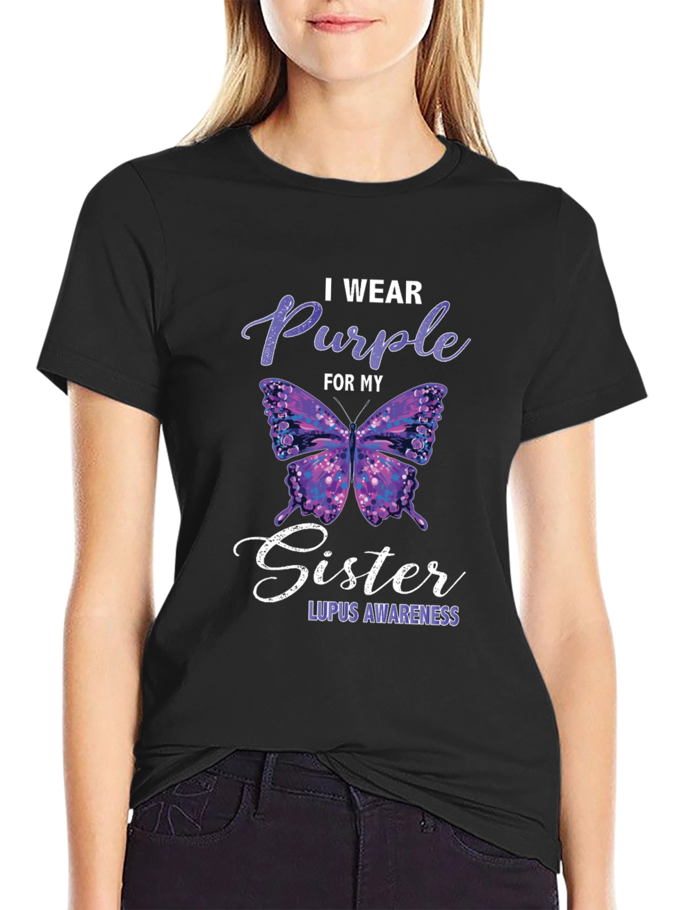 Purple Butterfly Lupus Awareness T-Shirt