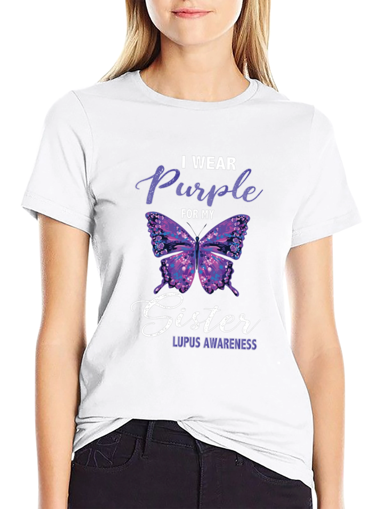 Purple Butterfly Lupus Awareness T-Shirt