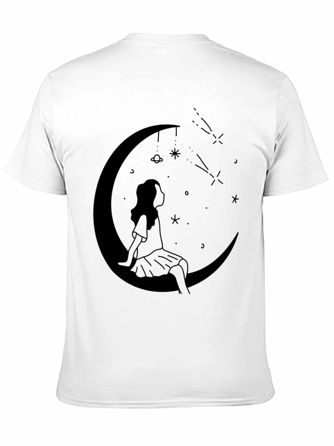 Celestial Dreams Black T-Shirt - Moon Child Design