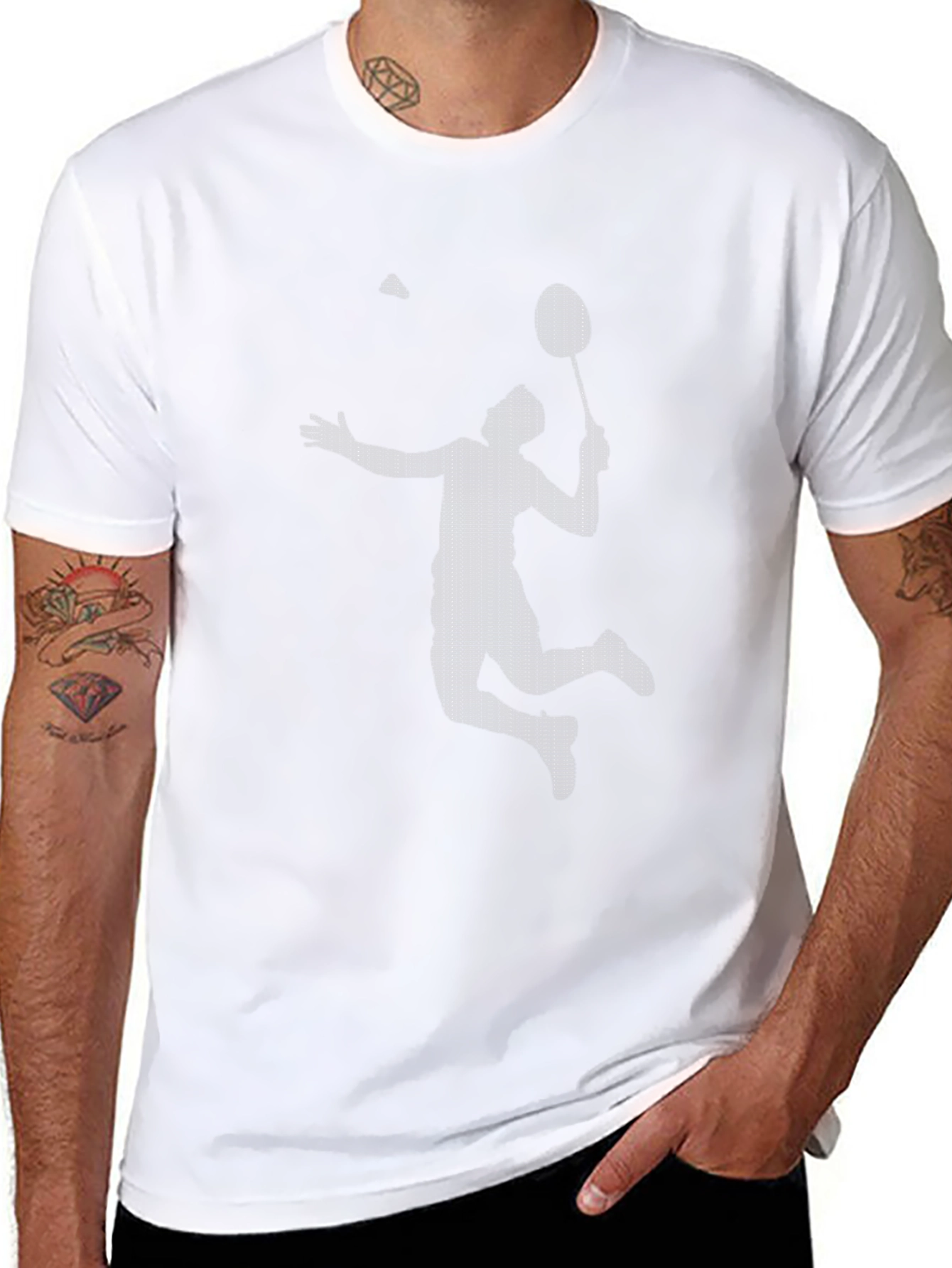 Badminton Smash Graphic Tee - Black