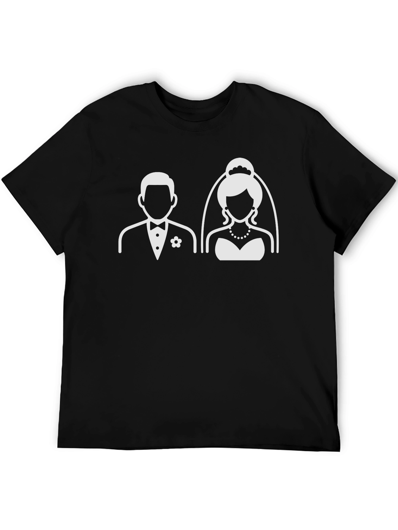 Bride and Groom Graphic Black T-Shirt