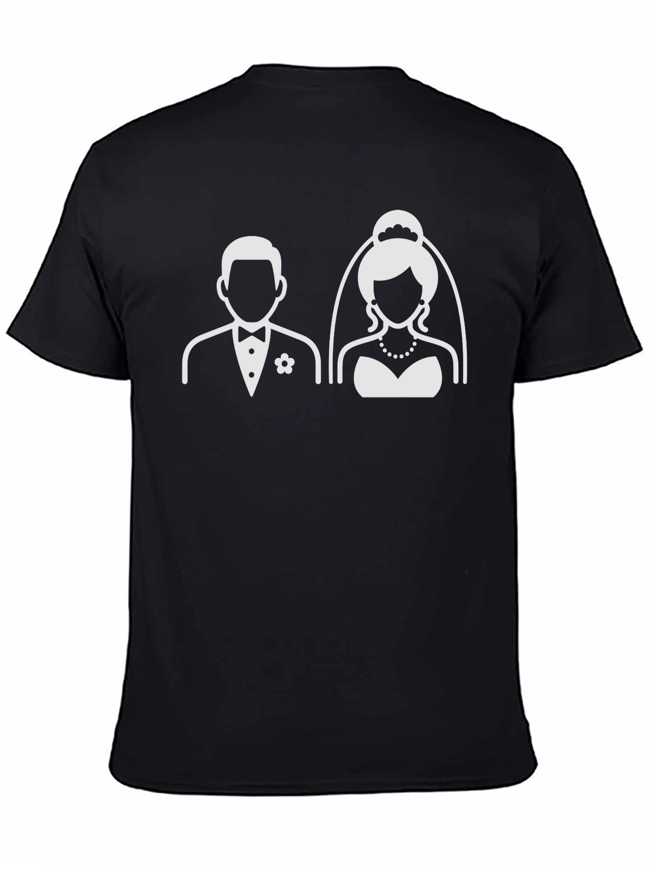 Bride and Groom Graphic Black T-Shirt