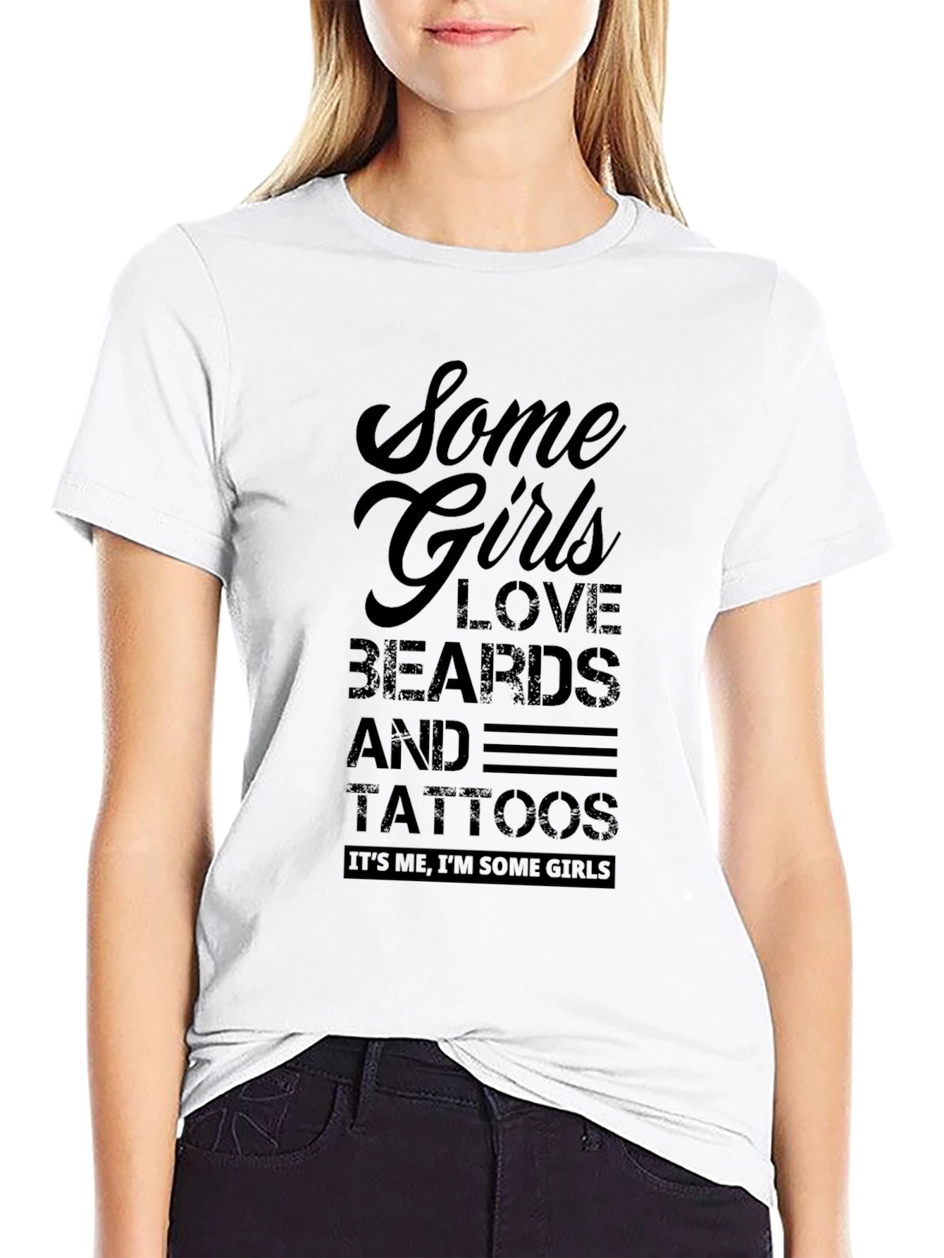 Some Girls Love Beards & Tattoos Black T-Shirt