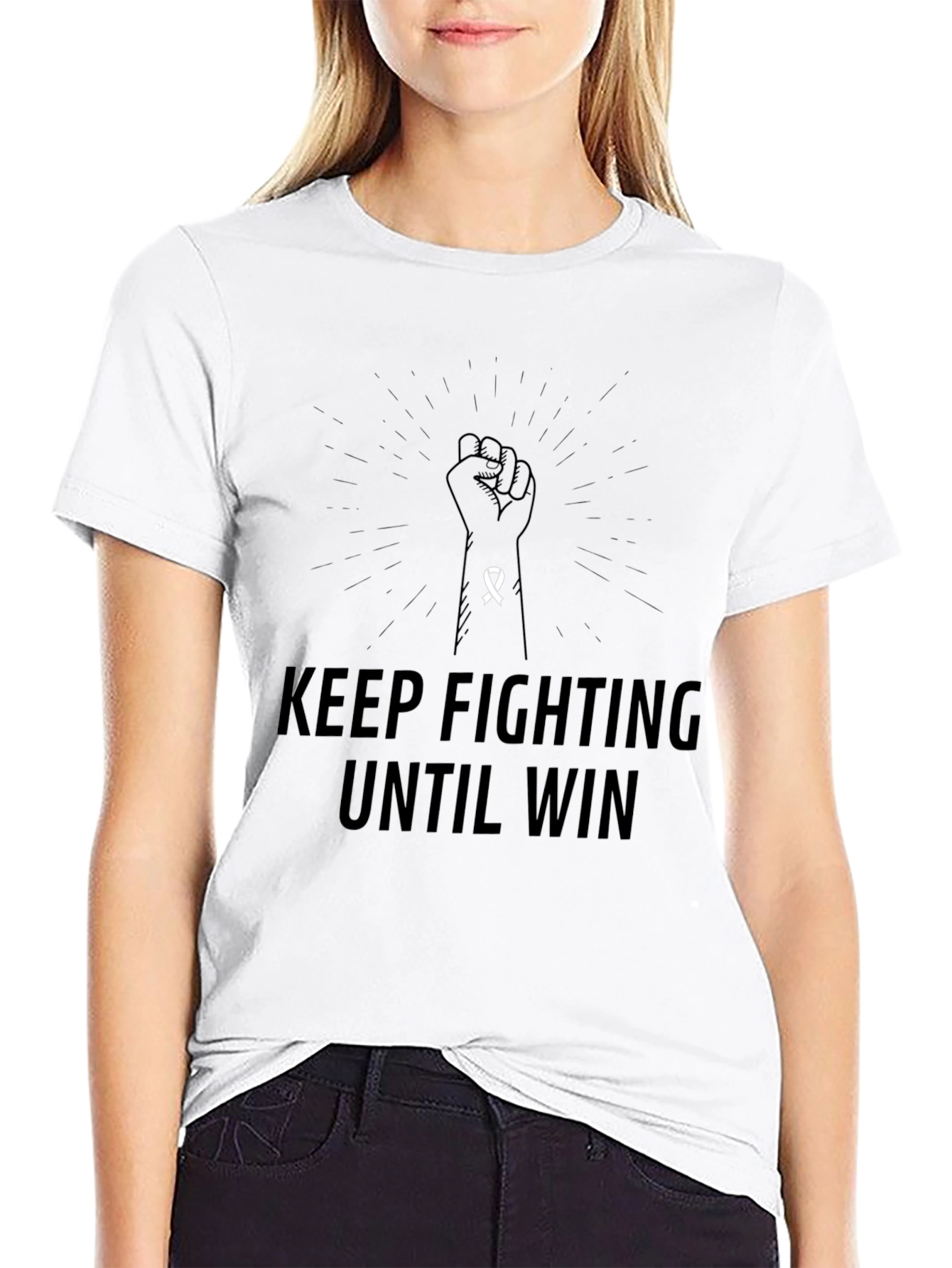 Keep Fighting Until Win Graphic T-Shirt