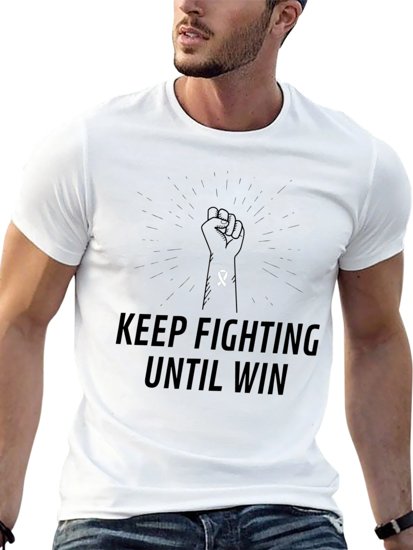 Keep Fighting Until Win Graphic T-Shirt