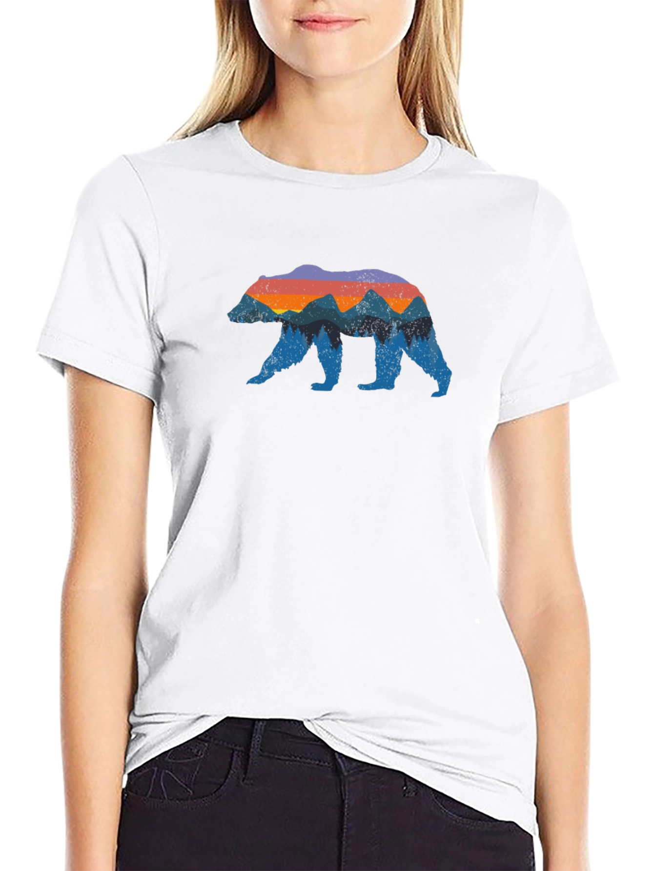 Bear & Mountain Graphic Tee - Nature Lovers Shirt