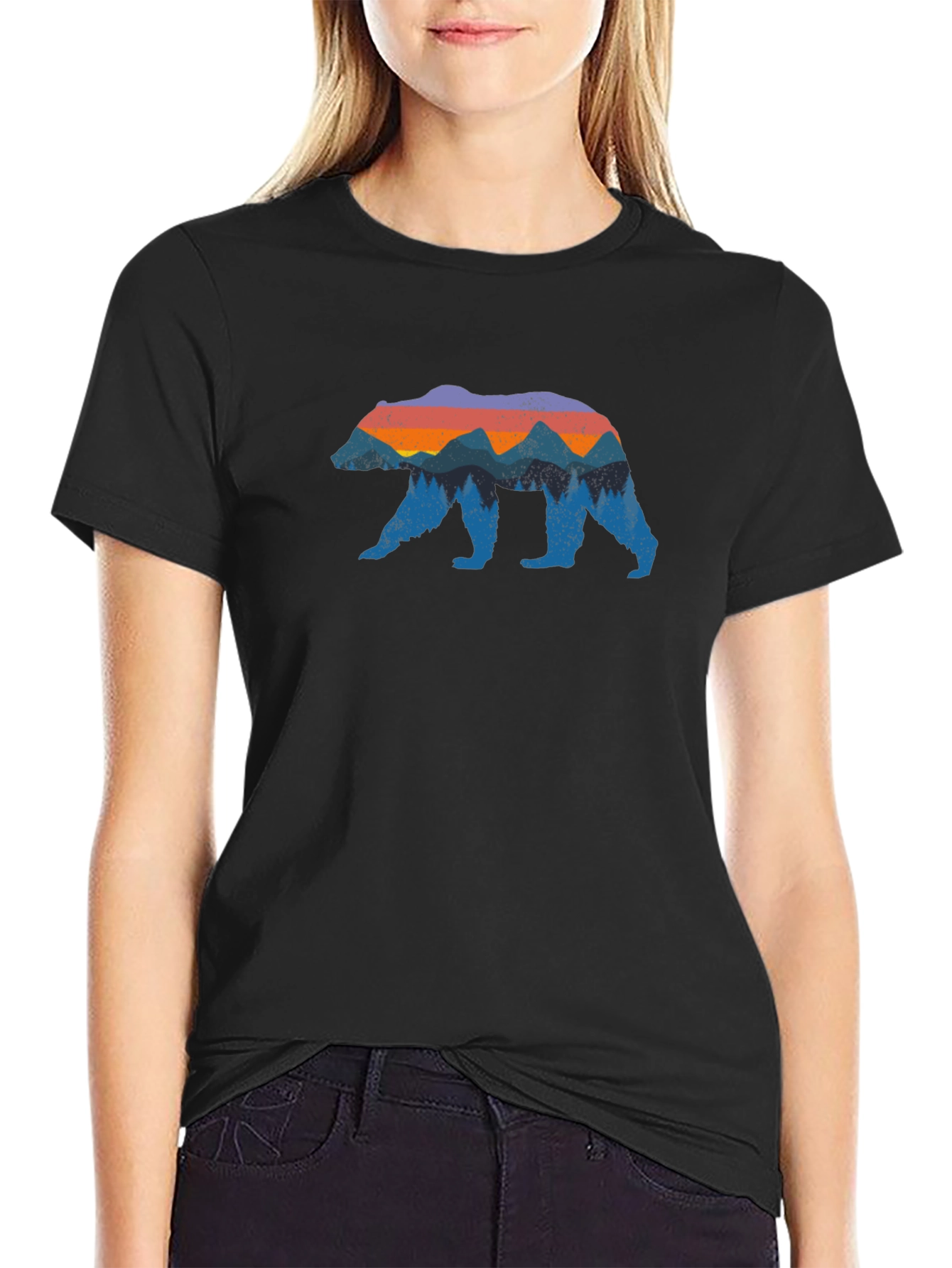 Bear & Mountain Graphic Tee - Nature Lovers Shirt