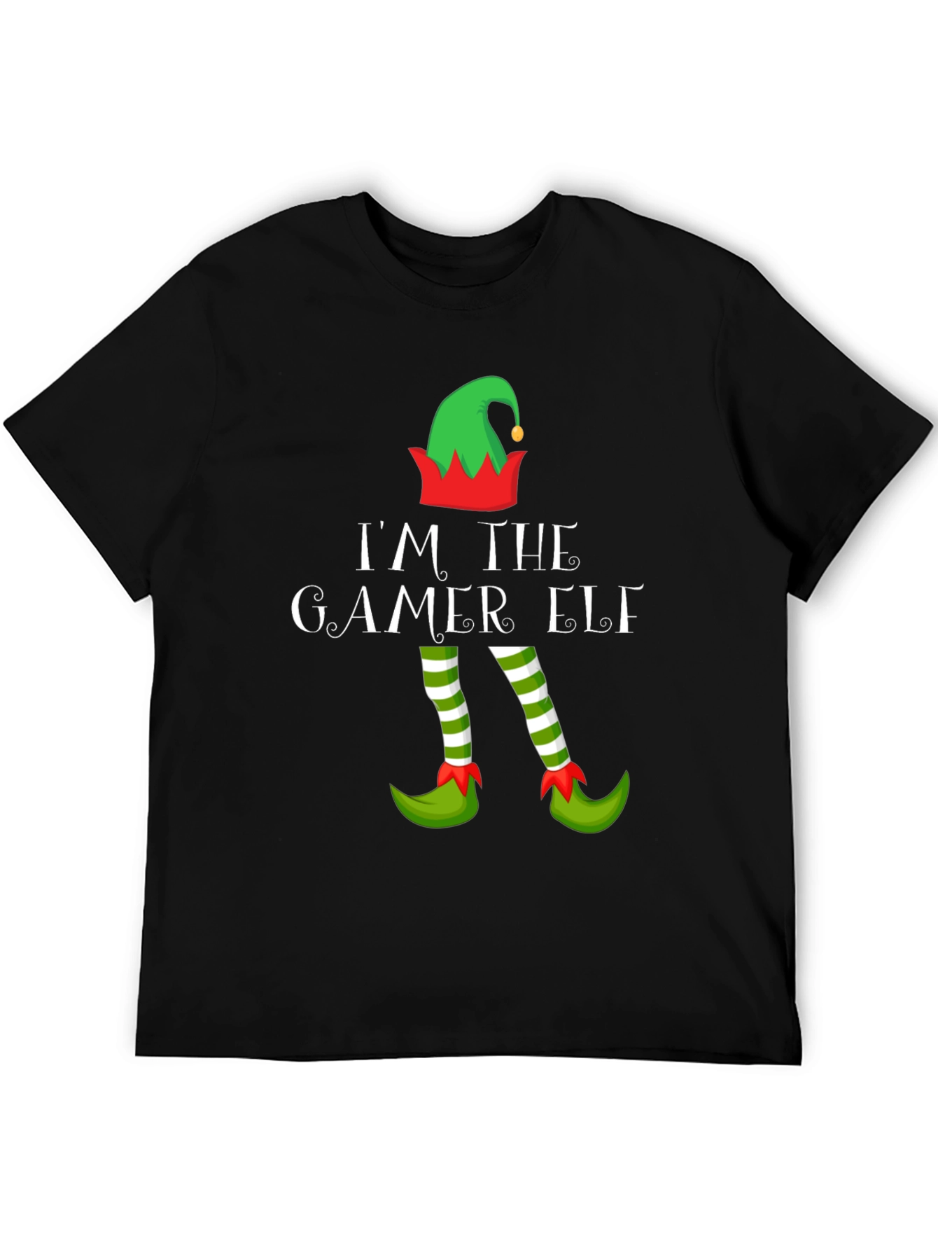 Gamer Elf Christmas Graphic Tee - Holiday Gaming Apparel
