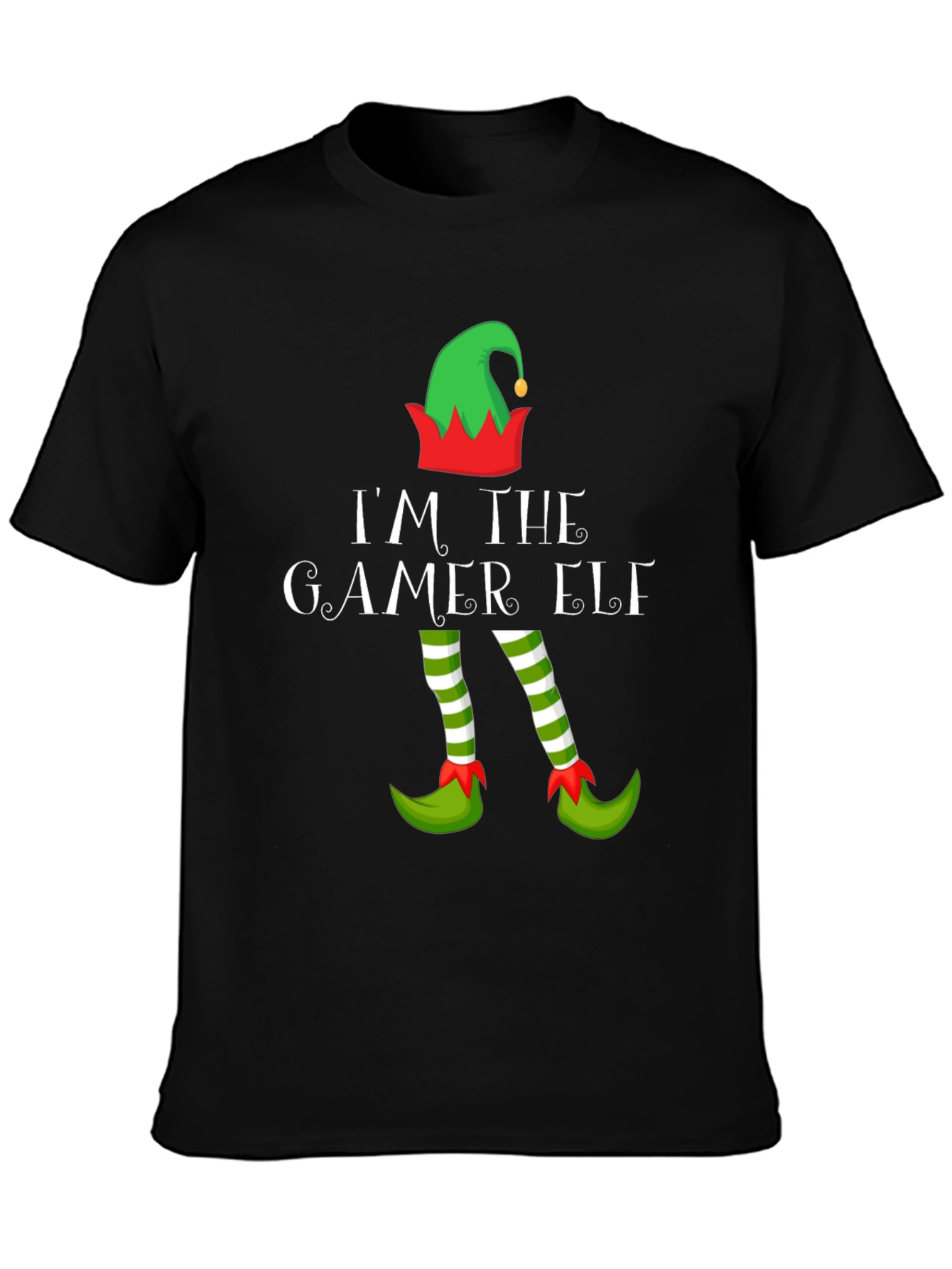 Gamer Elf Christmas Graphic Tee - Holiday Gaming Apparel