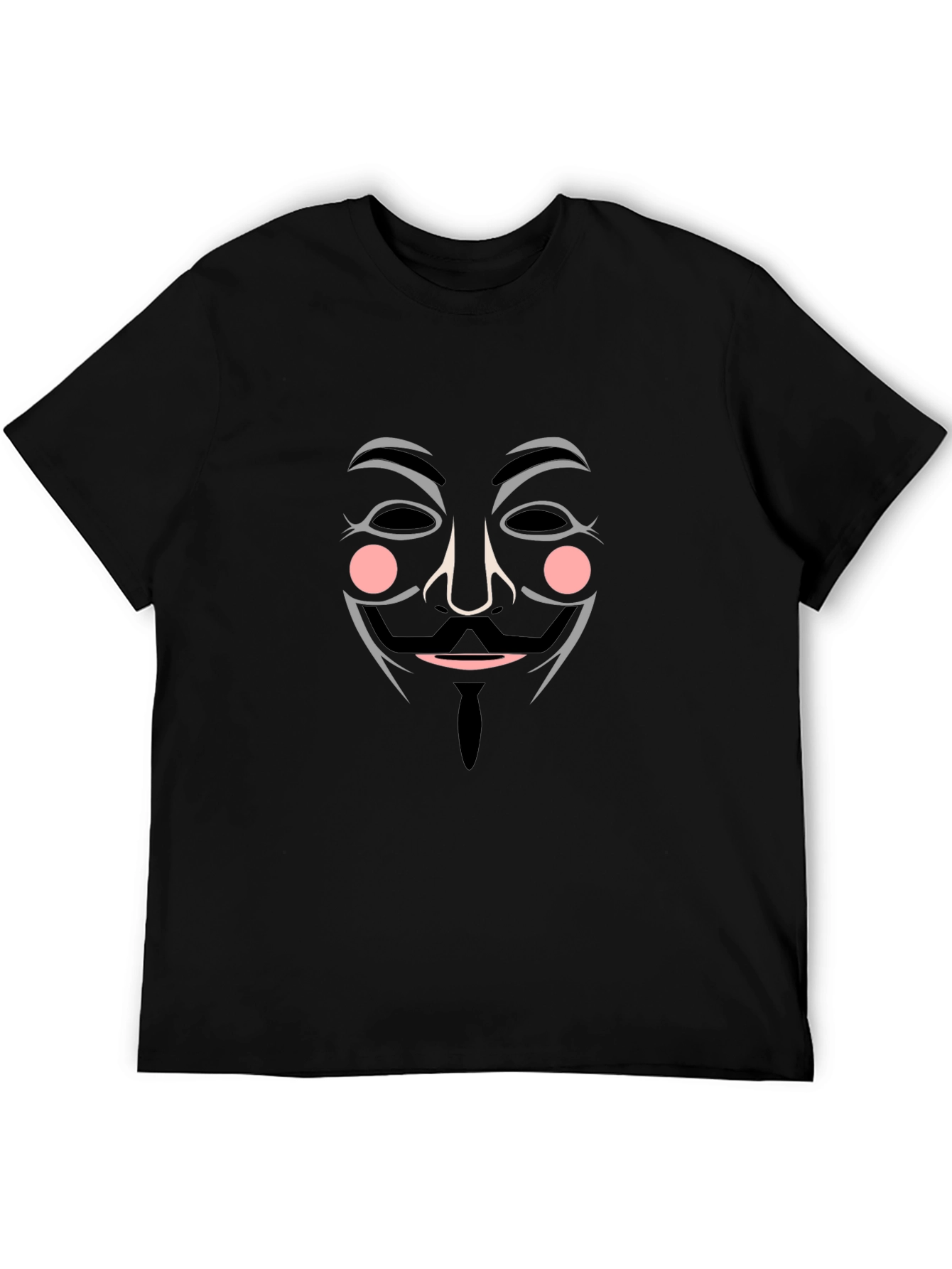 Anonymous Mask Graphic Tee - Black Cotton T-Shirt