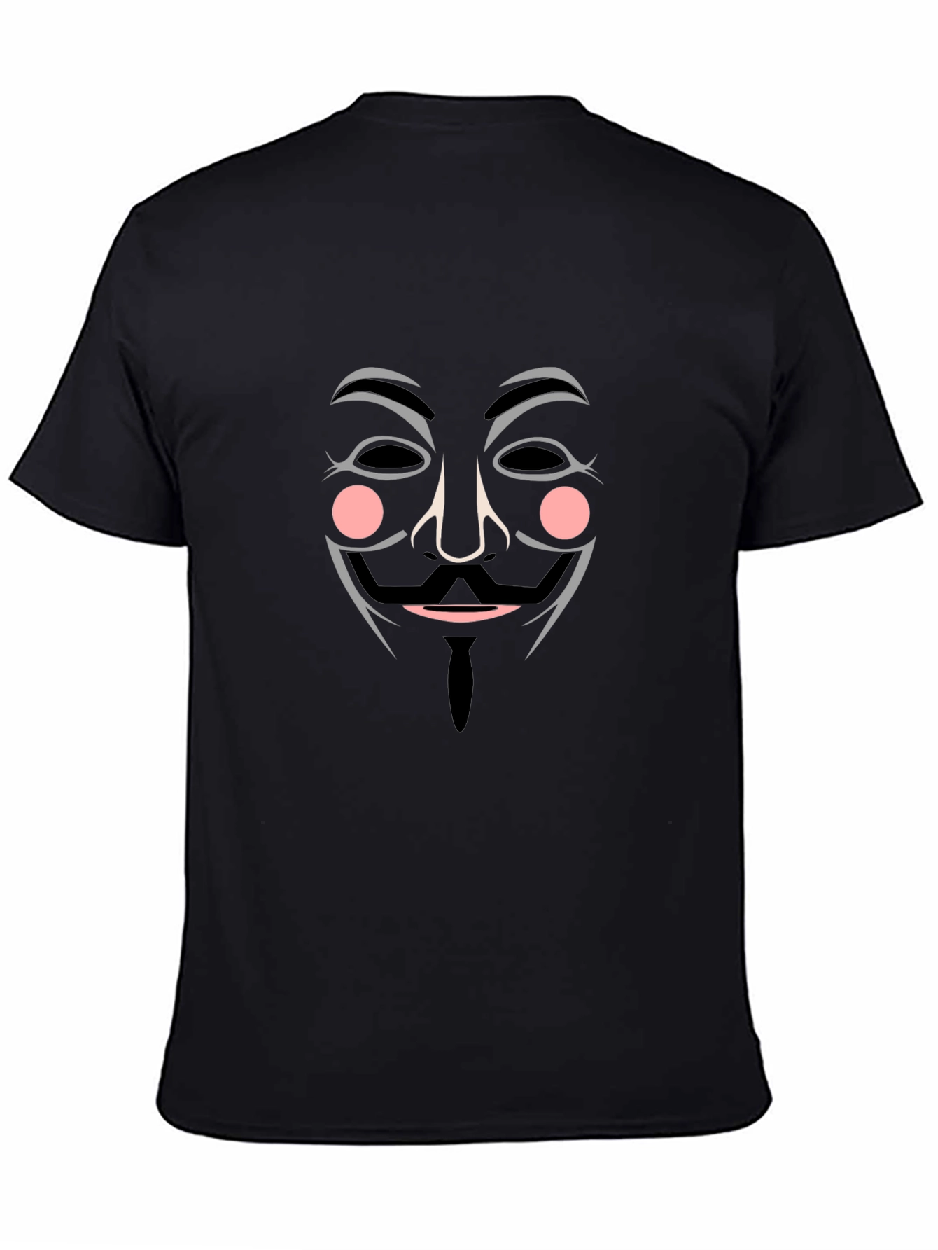 Anonymous Mask Graphic Tee - Black Cotton T-Shirt