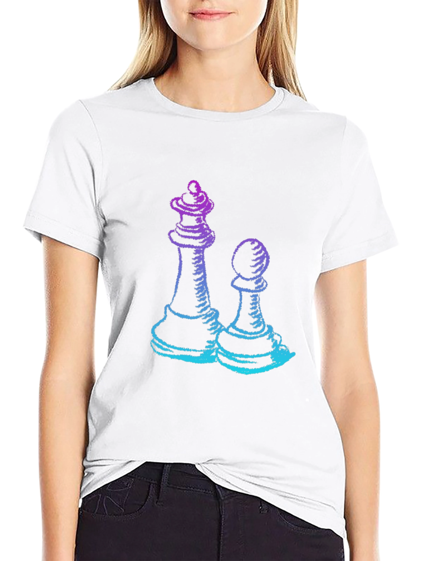 Chess Queen & Pawn Graphic Tee - Game On!